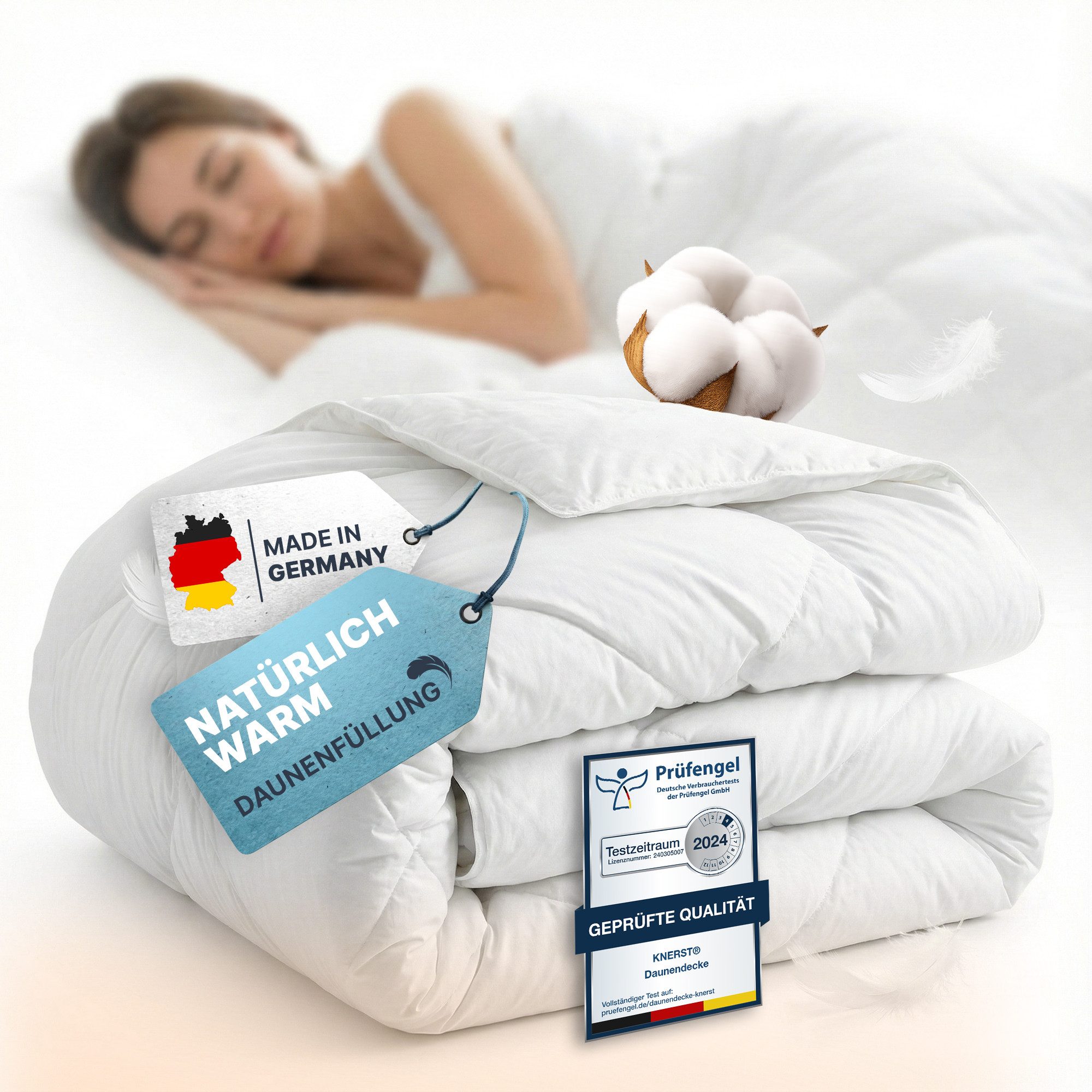KNERST Federbettdecke Bettdecke mit weichen 10% Daunen & 90% Federn, Füllun günstig online kaufen