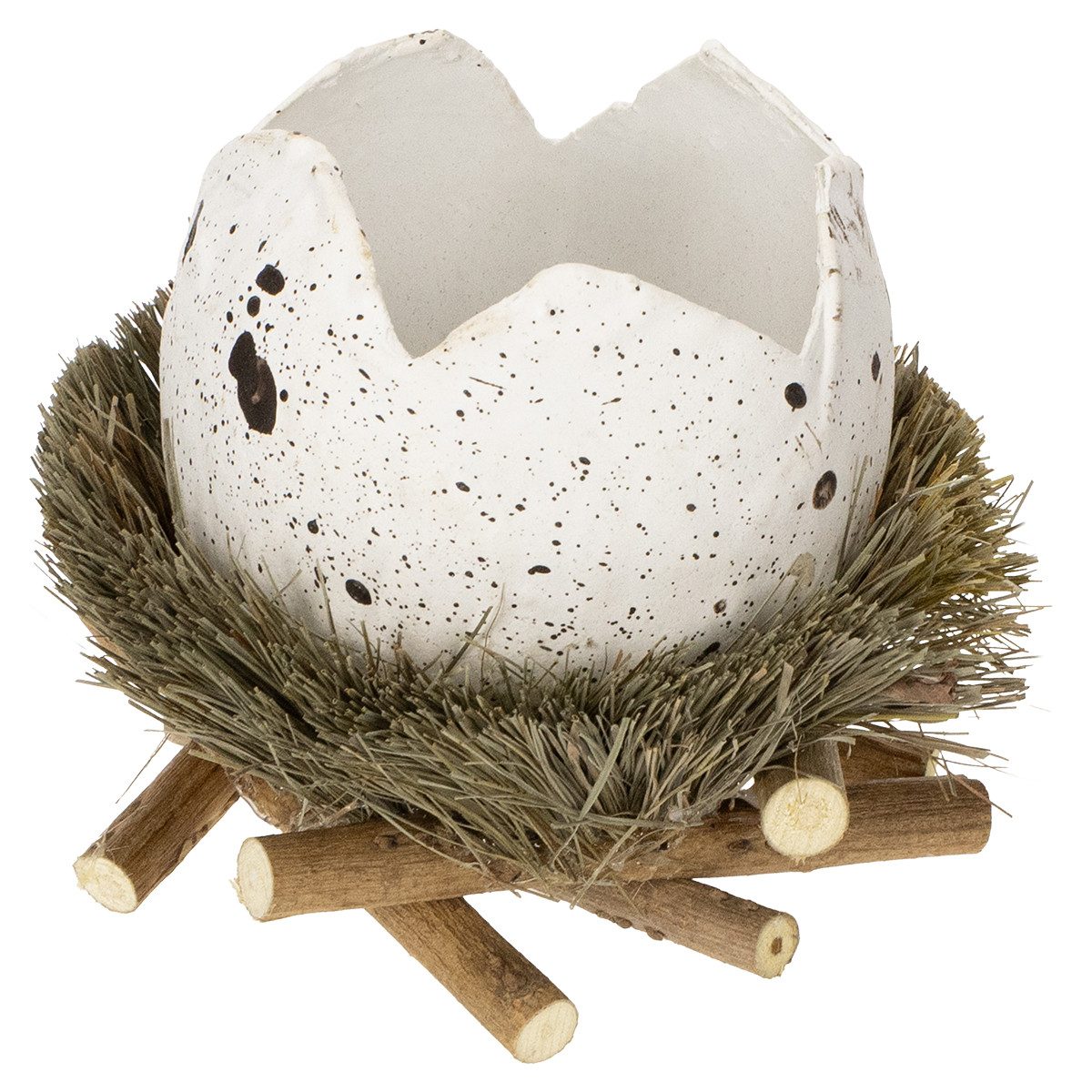 Viana Osterei Osterdekoration Ei im Nest für Tisch- und Frühjahrsdeko, 4 Stück