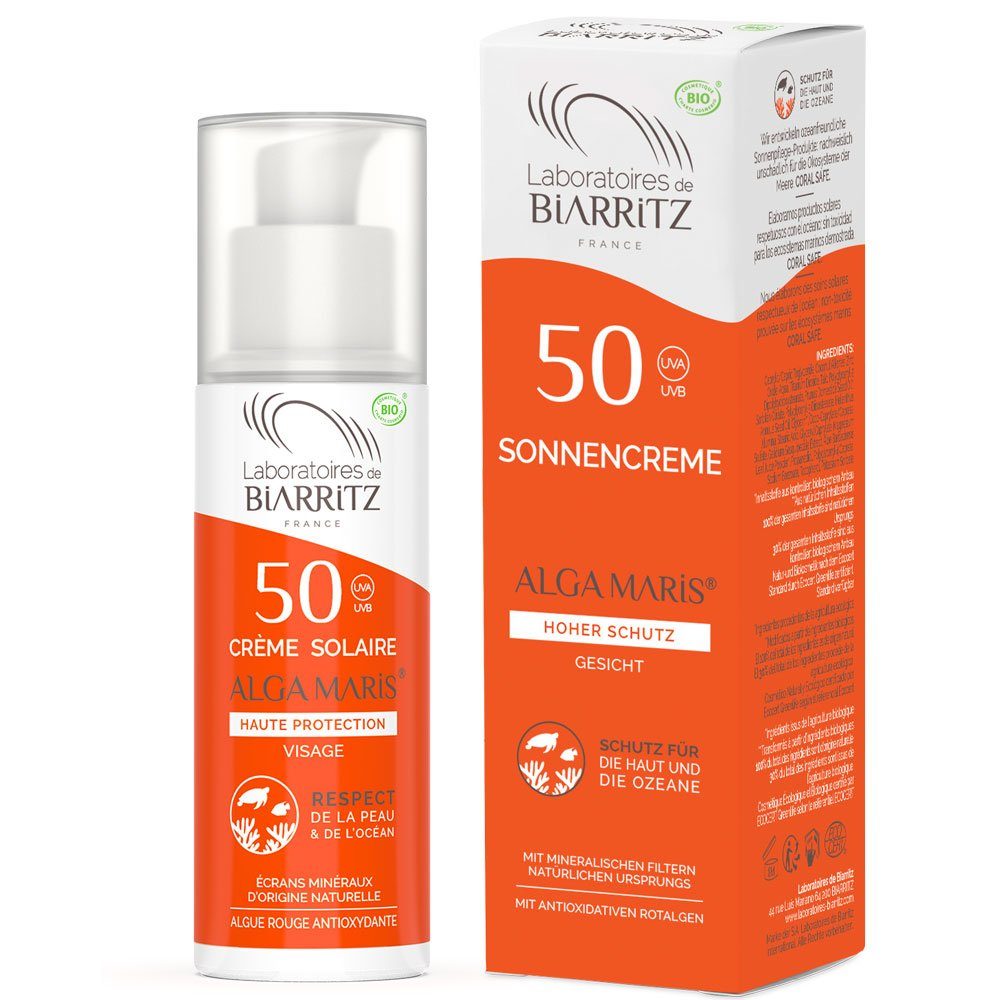 Laboratoires Biarritz Sonnenschutzcreme Alga Maris Sonnencreme Gesicht LSF, 50 ml
