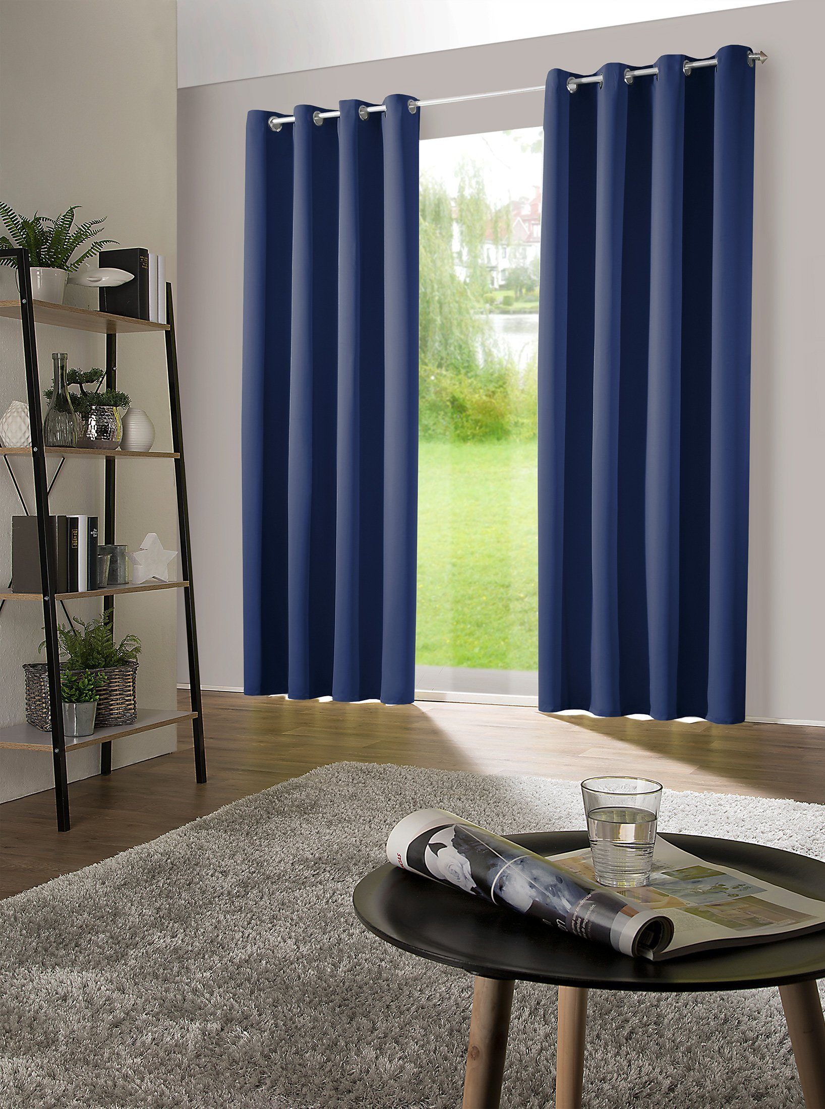 heimtexland Verdunkelungsvorhang Thermo- Verdunkelungsgardine Vorhang Ösenschal uni (1 St), Ösen, verdunkelnd, Verdunkelungsstoff, Schalldämmung