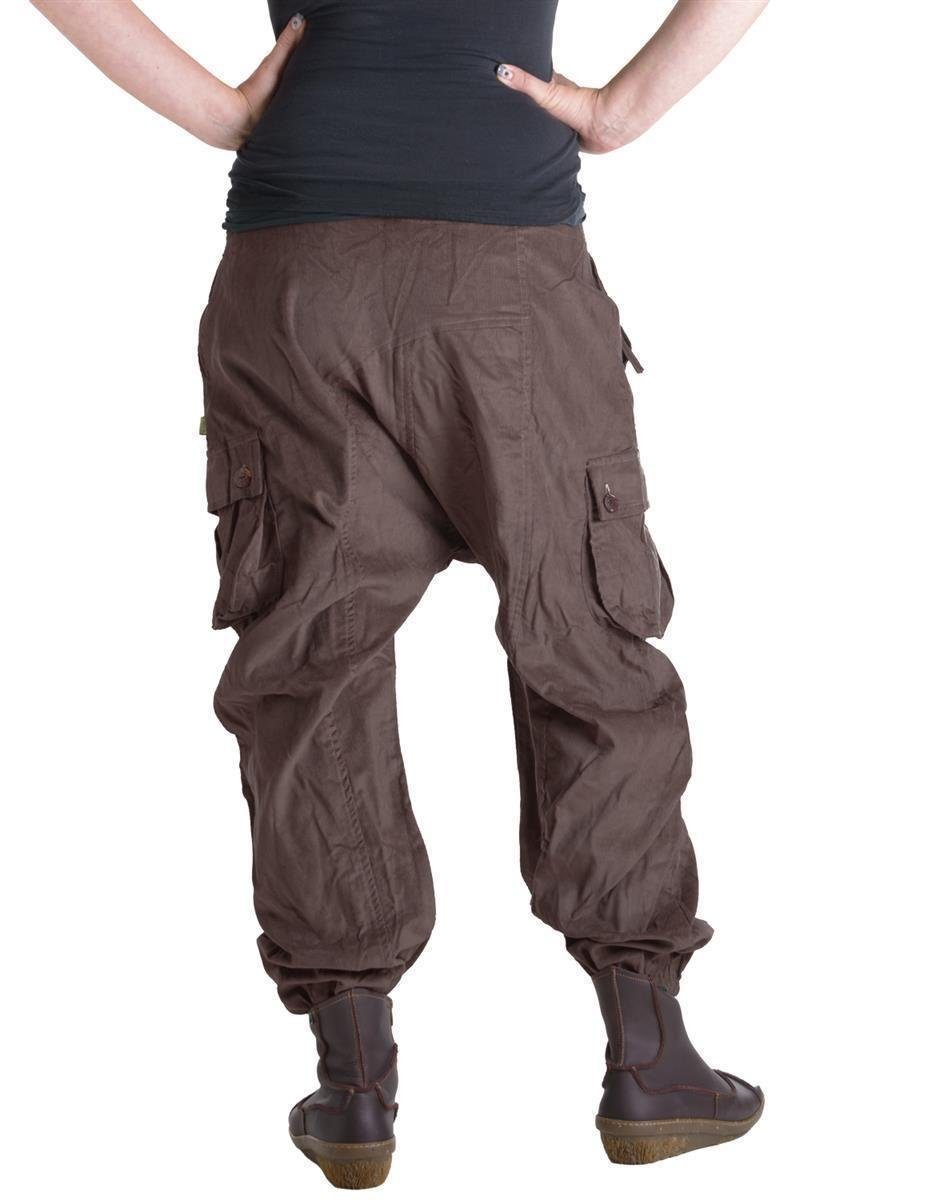 Vishes Cordhose Haremshose aus Festival Style Cord Ethno, dunkelbraun Goa