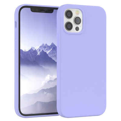 EAZY CASE Handyhülle Premium Silikon Case für iPhone 12 / iPhone 12 Pro 6,1 Zoll, Handytasche aus Silikon Slimcover stoßfest Violett / Lila Lavendel