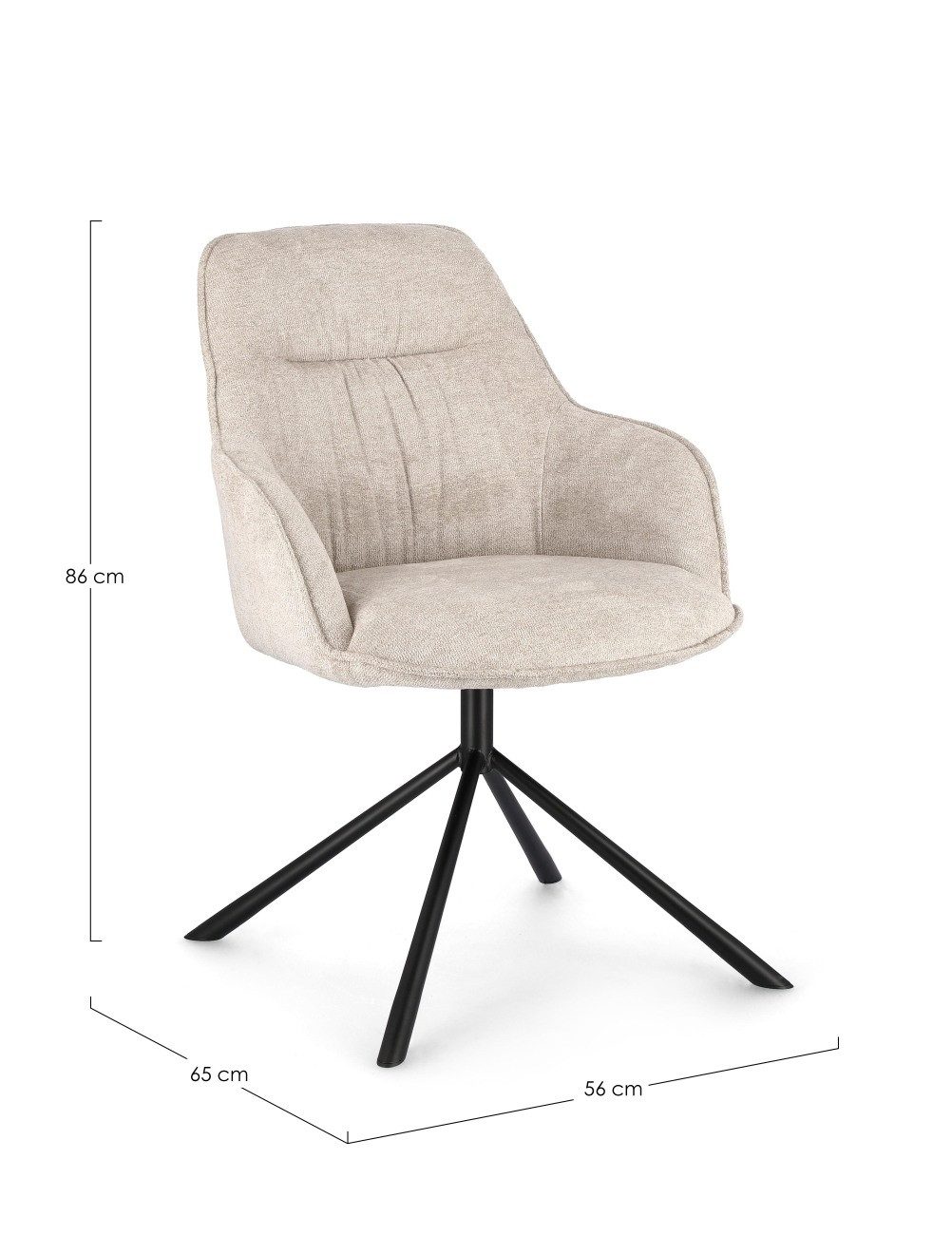 Bizzotto Stuhl Grant aus Stoff, Beige