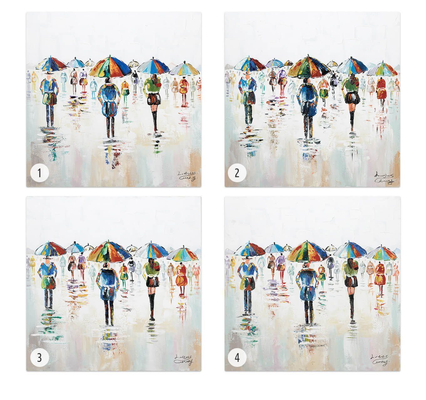 KUNSTLOFT Gemälde Süße Regengüsse 80x80 100% HANDGEMALT cm, Wandbild Wohnzimmer Leinwandbild