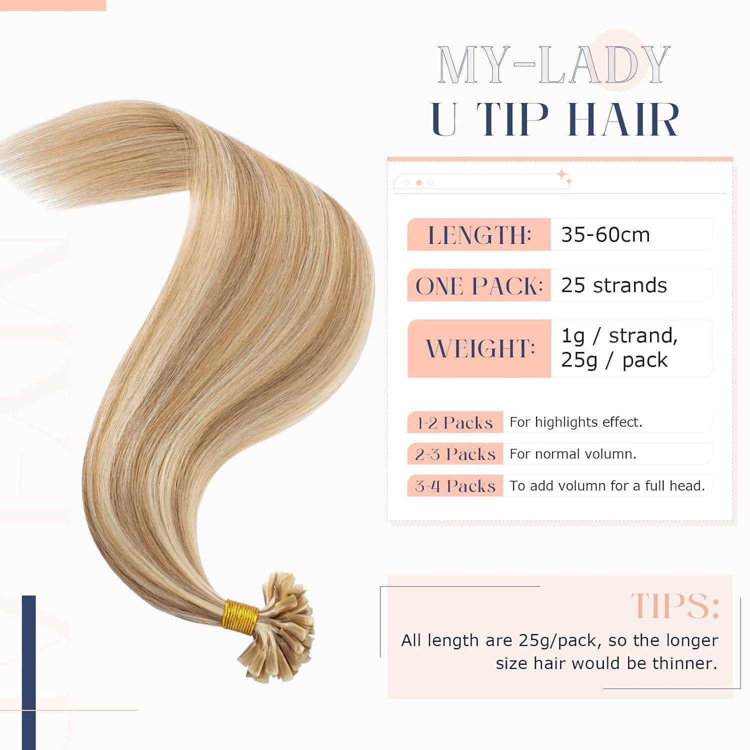 LuxusKollektion Echthaar-Extension Extensions Echthaar Bondings Keratin 40 cm 25g 12P613 Goldbraun blond