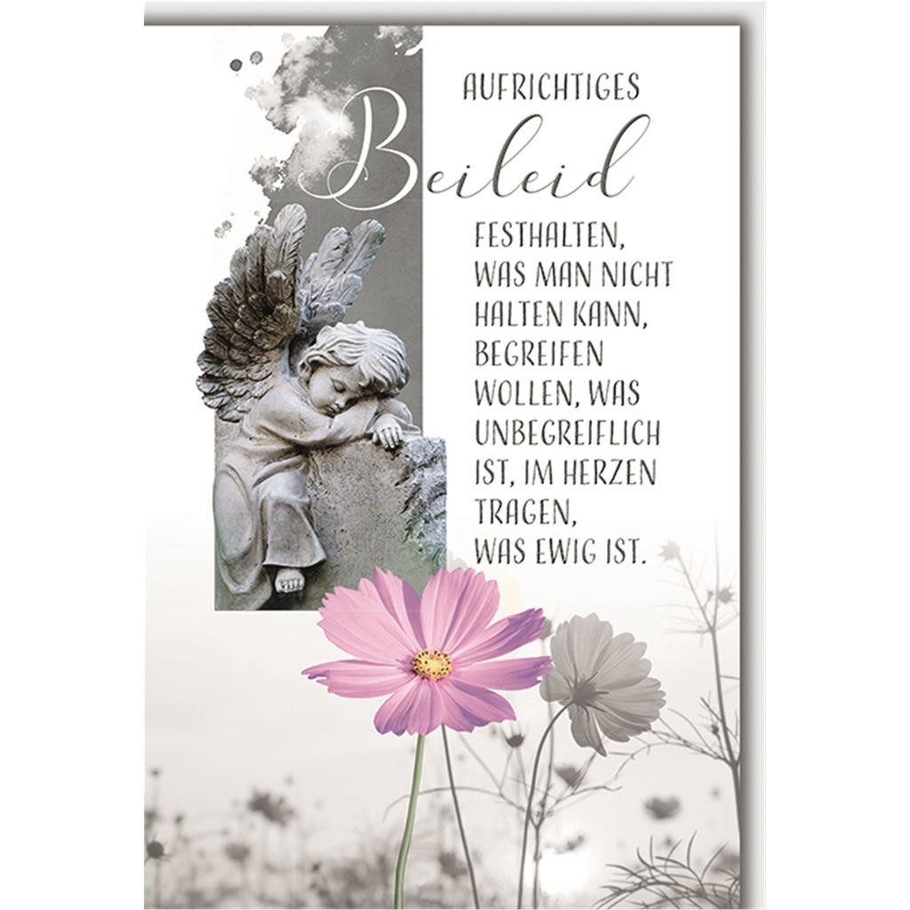 Verlag Dominique Grußkarten Trauer – Beileid – Kondolenzkarte mit Umschlag - Engel im Baum