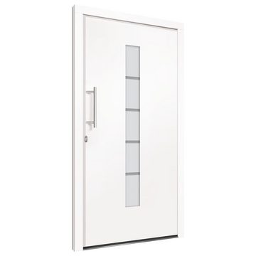 vidaXL Haustür Haustür Aluminium und PVC Weiß 100x200 cm Eingangstür Außentür Linkshä