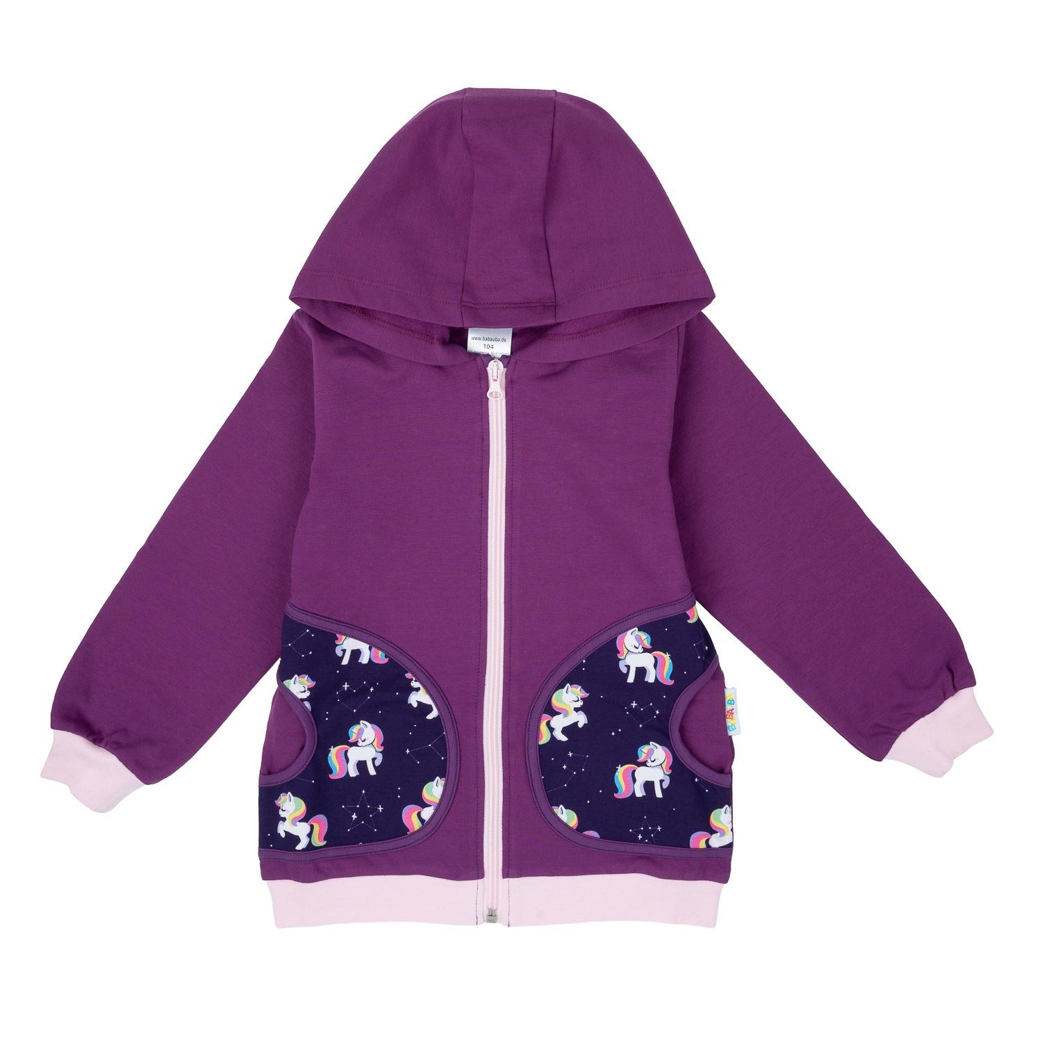 Babauba Kapuzensweatjacke CoolPocketHoodie GalaxyUnicorns