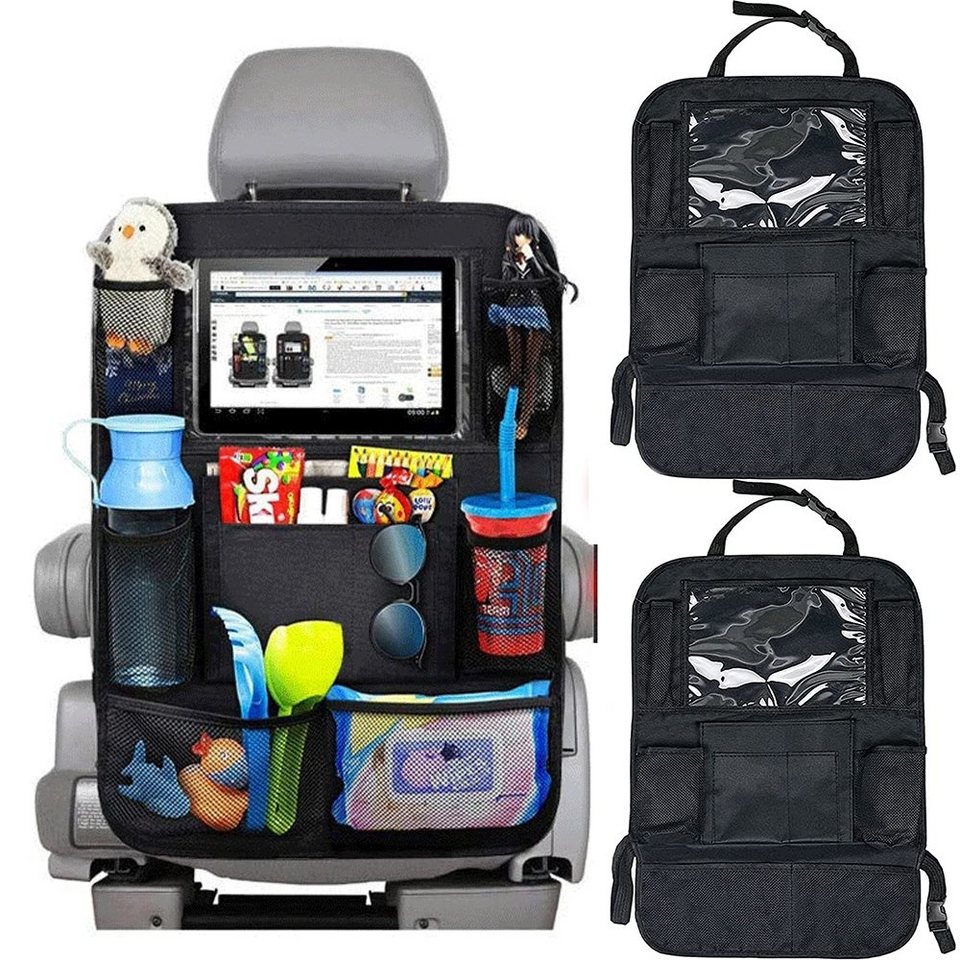 BlingBin Auto-Rückenlehnentasche 2x Auto-Rückenlehnentasche  Rückenlehnenschutz Kindersitzunterlage