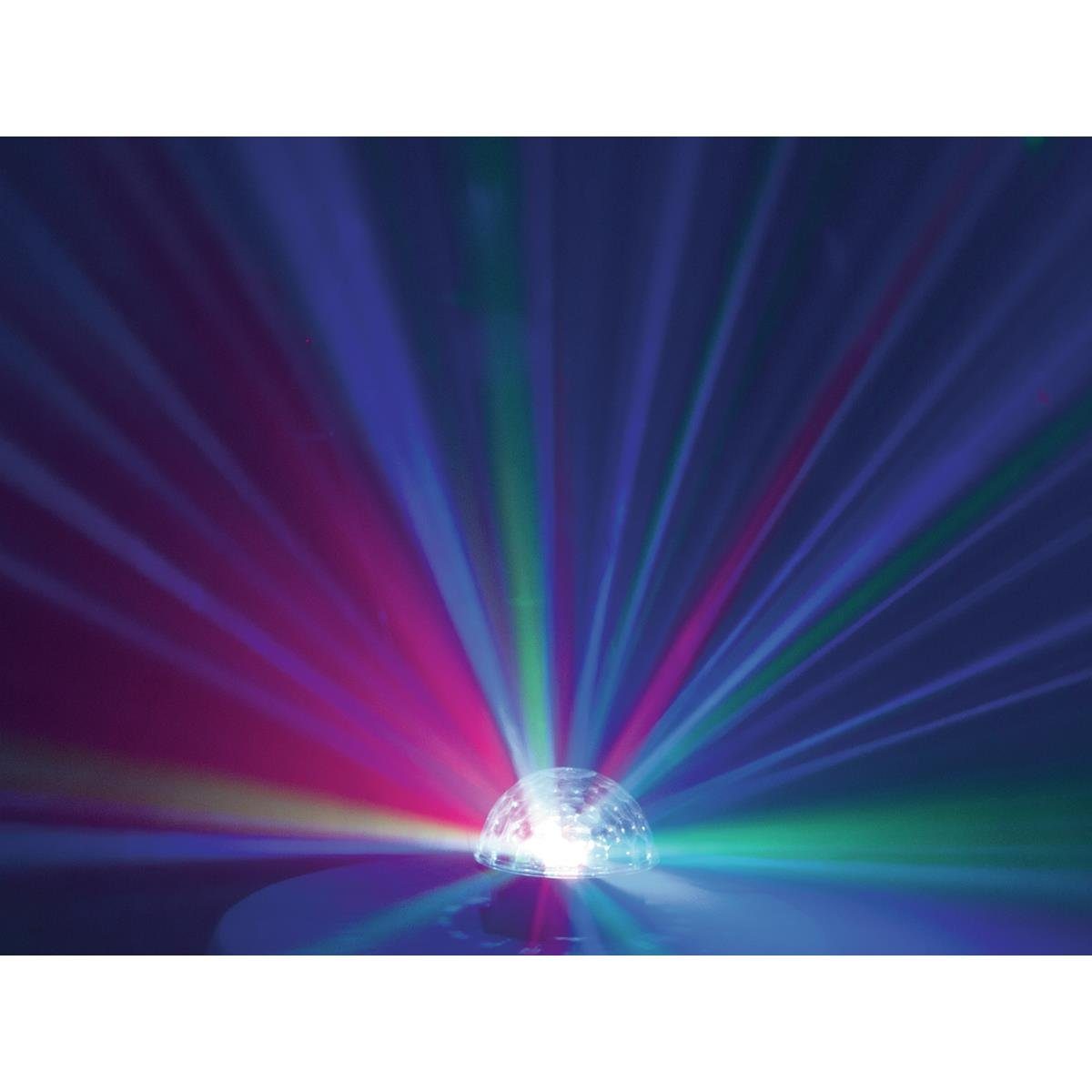 EUROLITE Discolicht LED 5farbig, - Kugel-Strahleneffekt Raumeffekt RGBWA BC-6- 360° Spiegelkugel grün, (rot, amber) weiß, blau