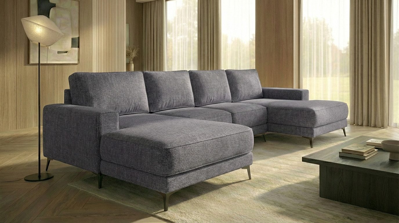 Ecksofa VALTOR mit Schlaffunktion, Bonellfederkern und Bettkasten