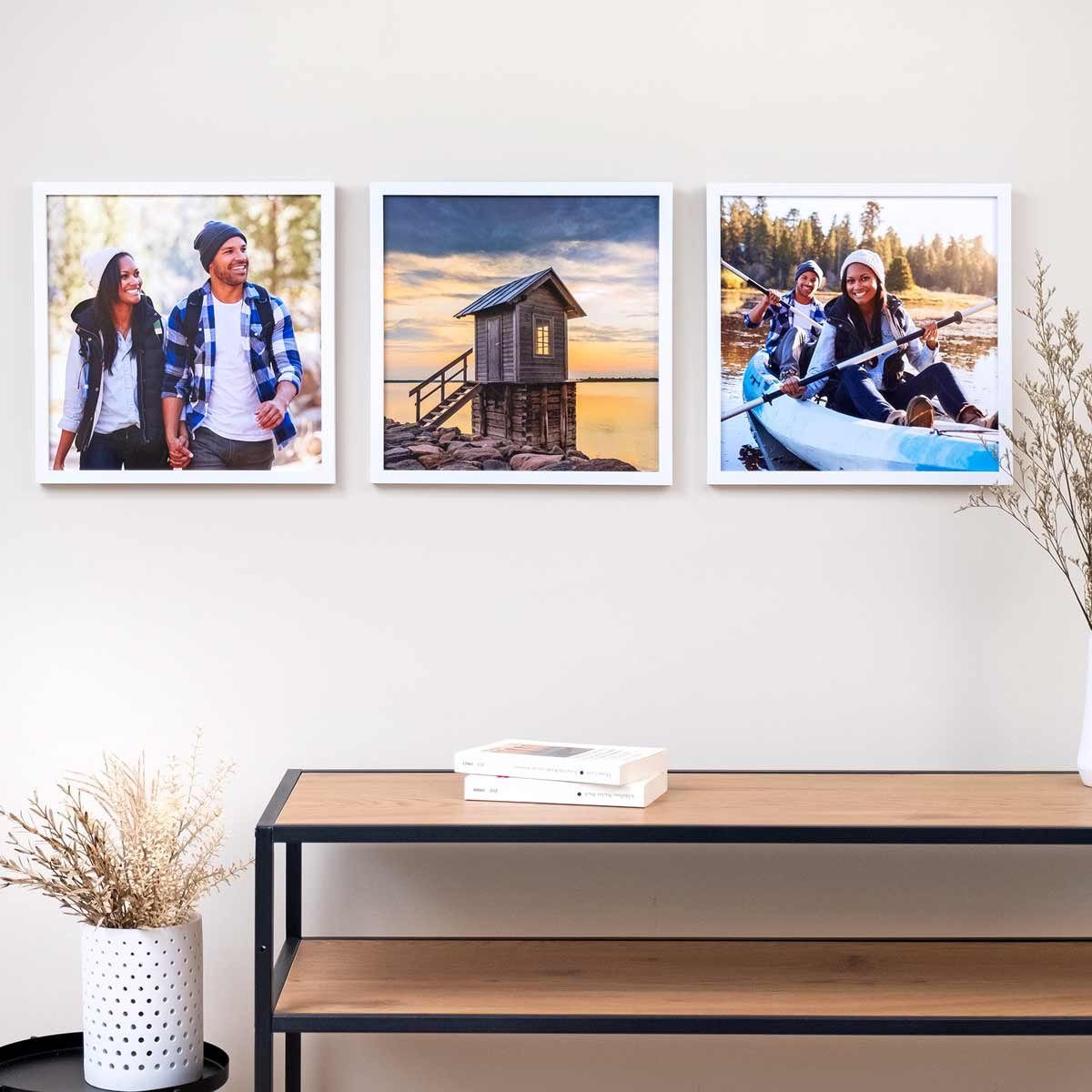 PHOTOLINI Bilderrahmen 3er Set modern mit bruchsicherem Acrylglas, Holz MDF günstig online kaufen