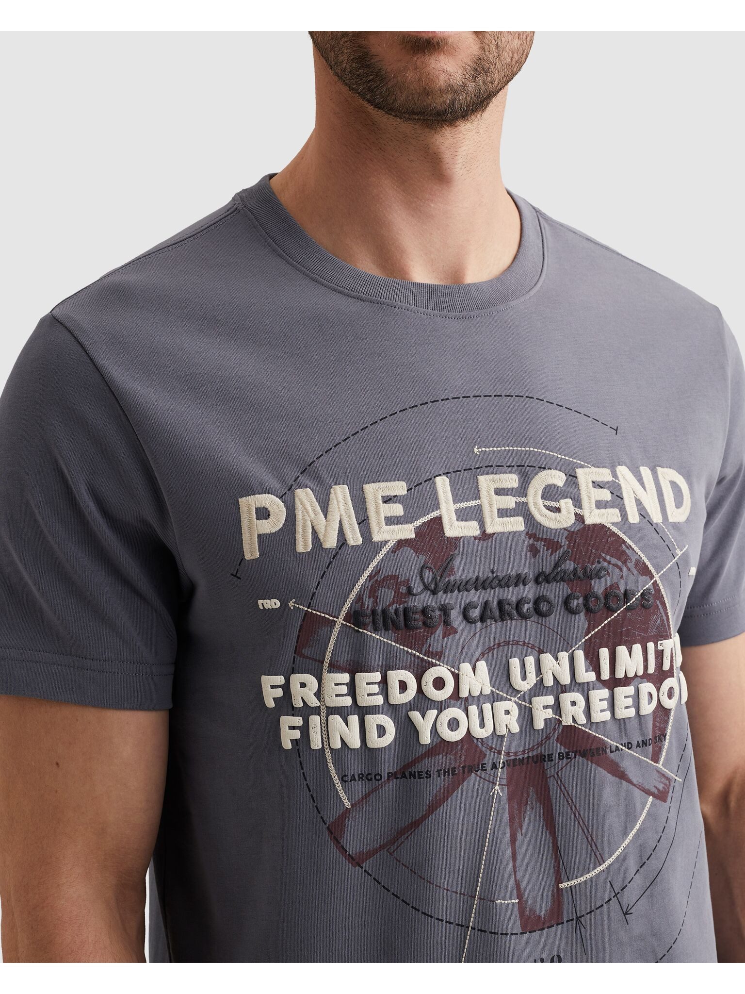 PME LEGEND T-Shirt Short Sleeve R-Neck Heavy Jersey mit Print, Regular Fit