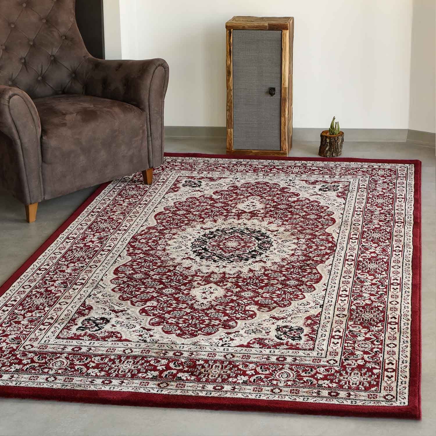 Vimoda Orientteppich Klassisch Orient Teppich Wohnzimmer Dunkel Rot Stil Or günstig online kaufen