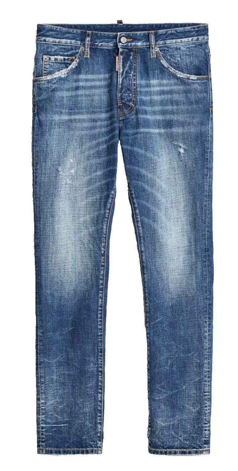 Dsquared2 5-Pocket-Jeans Jeans Cool Guy Tapered Fit Slim cut Gezielt platzierte Abnutzungsspuren für den angesagten Used-Look