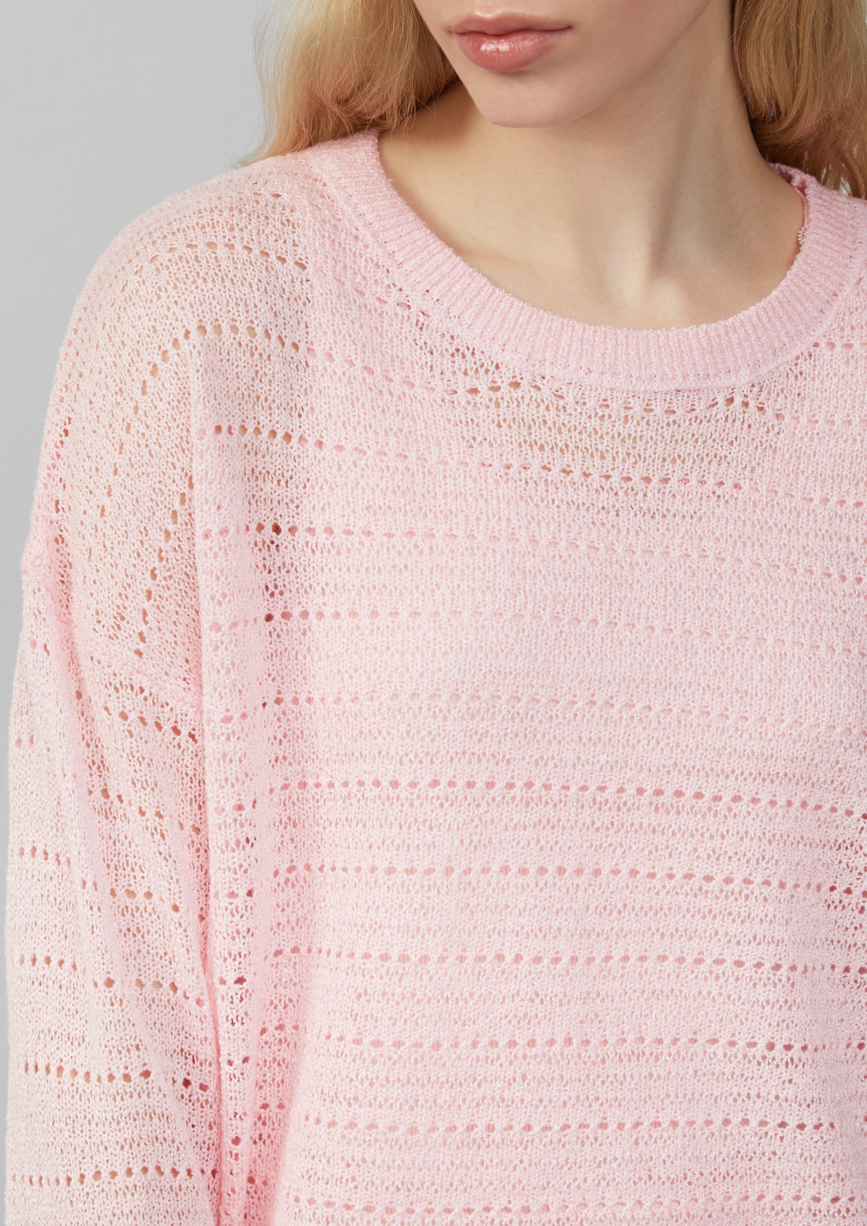 QS Strickpullover leichter Pullover mit Ajourmuster günstig online kaufen