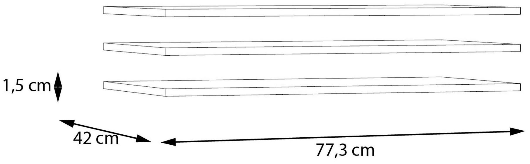FORTE Einlegeboden (3 St), 3er Set Einlegeboden, variable Positionierung, Textilstruktur