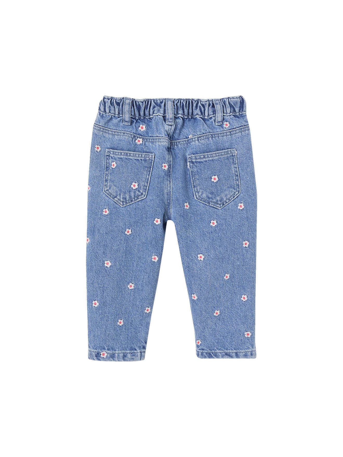 vertbaudet Regular-fit-Jeans Baby Mom-Jeans mit Stickerei Stickerei – Bild 2 von 5