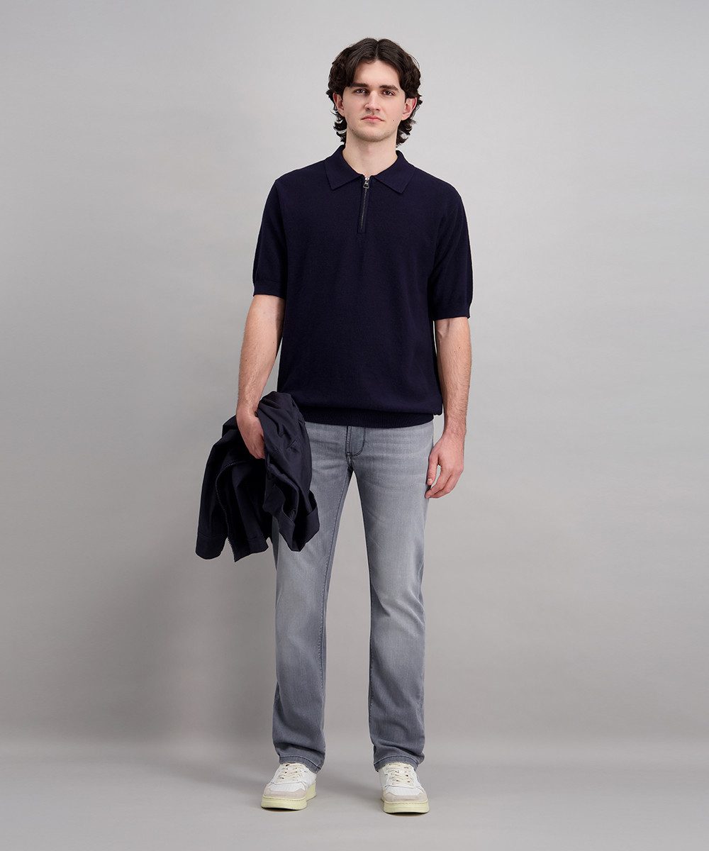 Pioneer Authentic Jeans Poloshirt Polo Strick mit zipper mit Rippbündchen – Bild 5 von 5