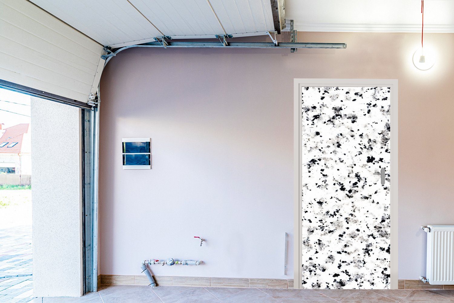 MuchoWow Türtapete Marmor - Punkte Tür, St), Fototapete bedruckt, - für Matt, (1 Weiß, cm Türaufkleber, 75x205