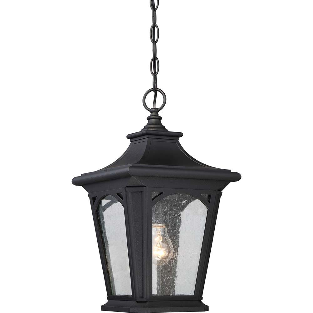 Elstead LIGHTING Außen-Deckenleuchte, Leuchtmittel nicht inklusive, Außenleuchte Pendellampe Kettenlaterne Metall Schwarz D 17,8 cm