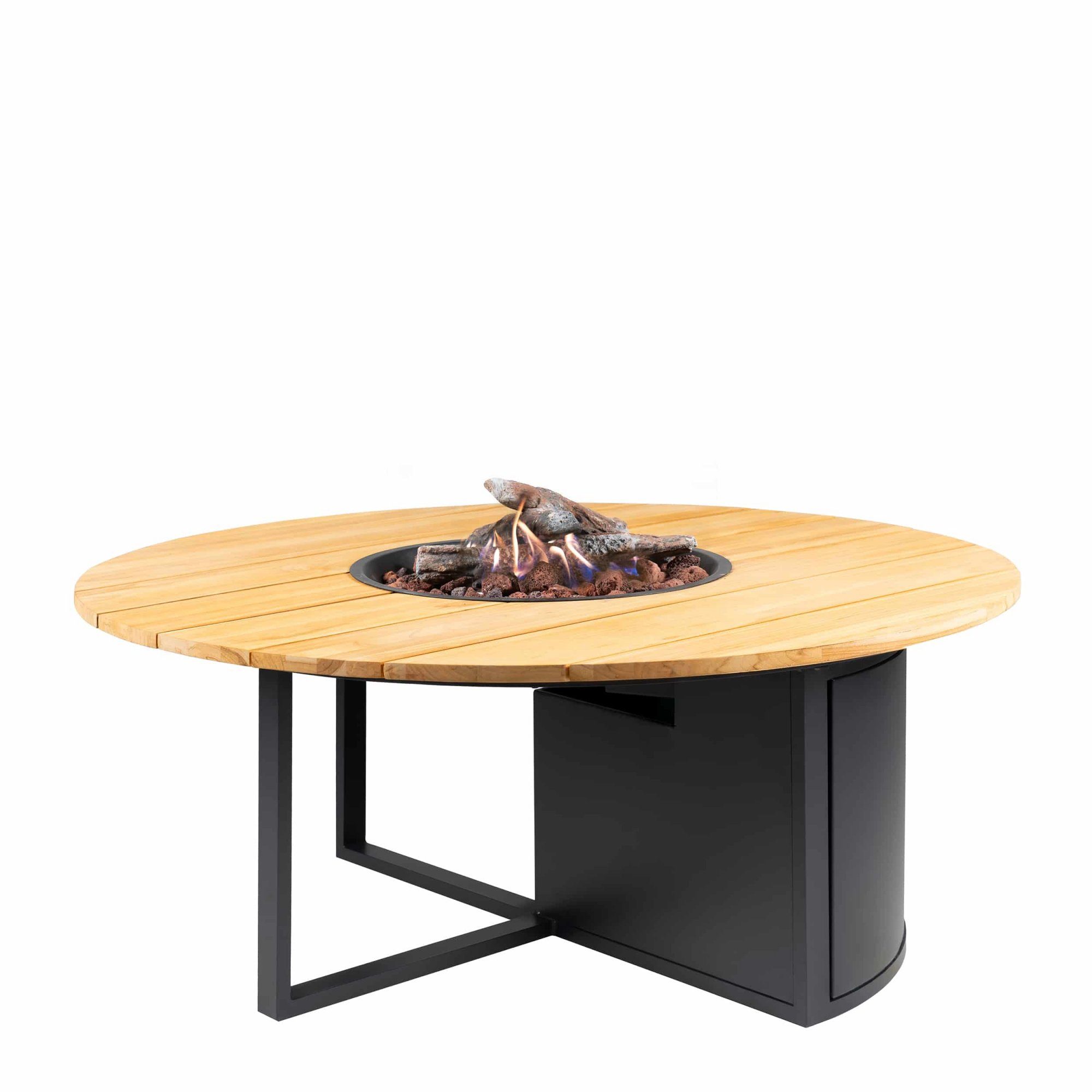 COSI Feuertisch Cosiloft 120 Round schwarz/Teak, Loungetisch