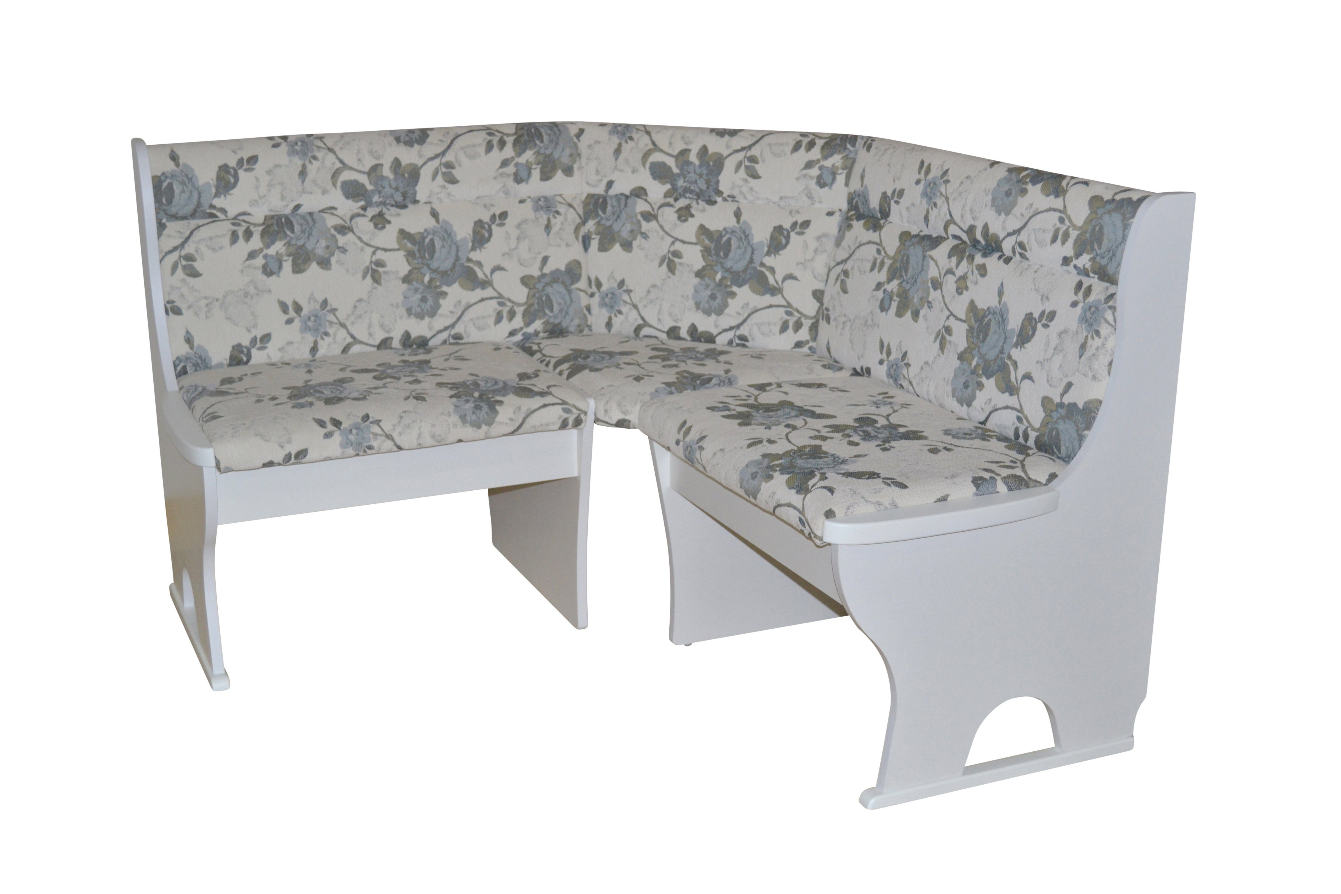 moebel-direkt-online Eckbank Anja Sitzflächen, cremefarben 125x125 weiß den unter (Mit Stauraumfunktion cm) | Stellfläche