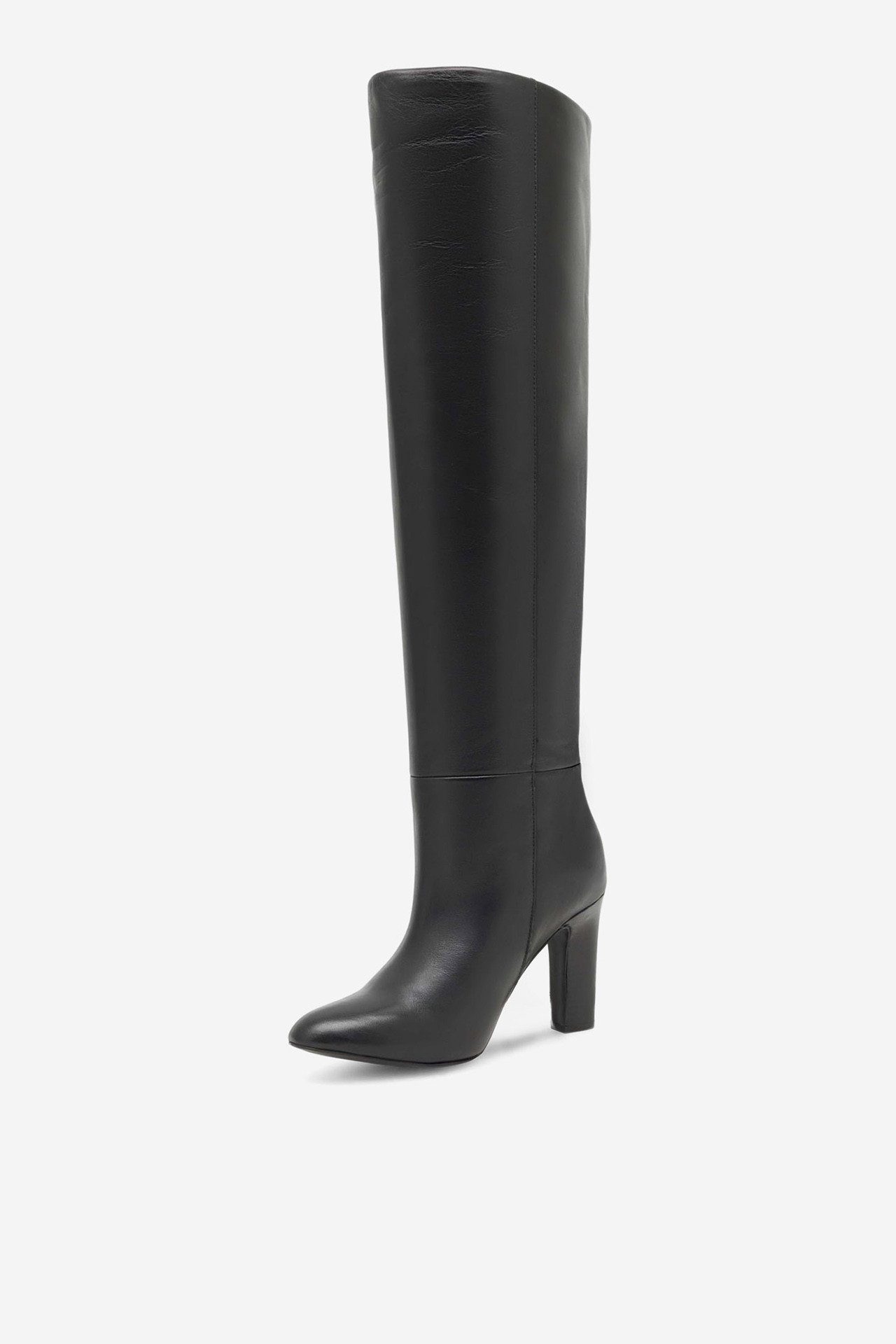 GINO ROSSI Gino Rossi CORATO‑110438 – Damen-Lederstiefel mit Absatz Schwarz Stiefel Hoher Schaft, eleganter Absatz, Reißverschluss