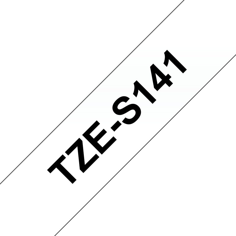 Schriftband TZe-S141 (extra st) Schwarz auf trans Tintenpatrone