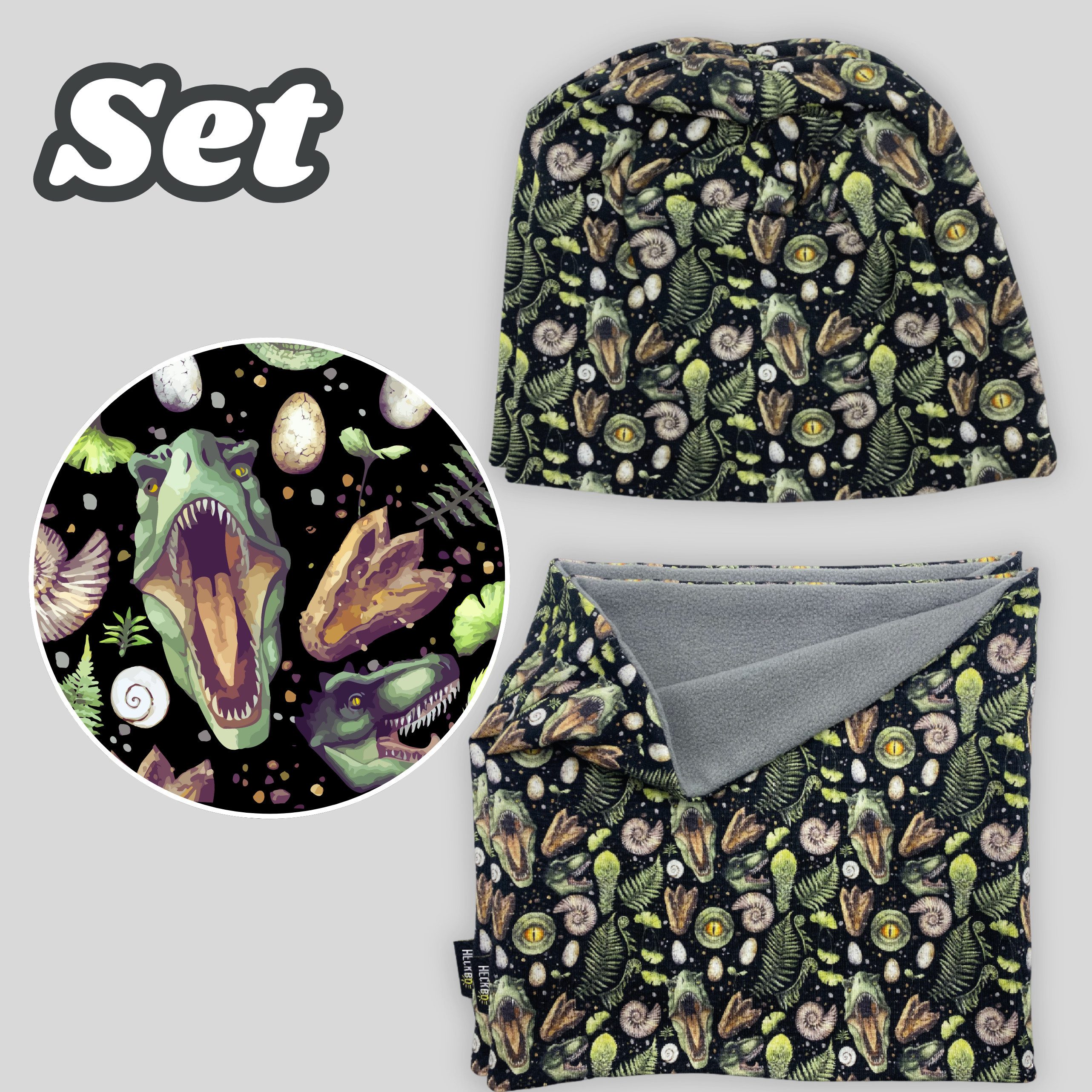 HECKBO Beanie HECKBO Kinder Mädchen Jungen Beanie Mütze & Loop-Schal Set – Bild 5 von 5