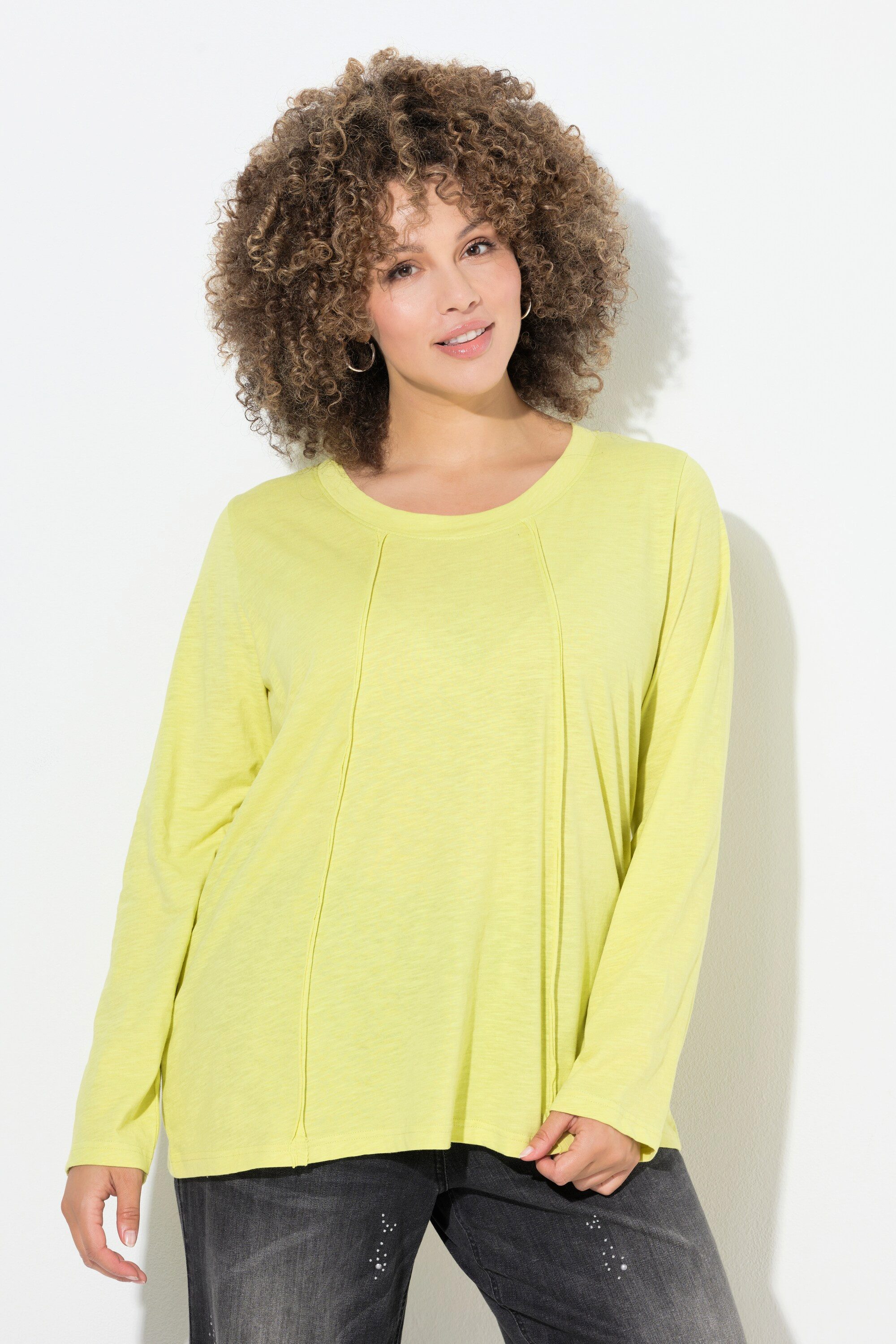 Longsleeve Shirt offenkantige Nähte Classic Rundhals Langarm