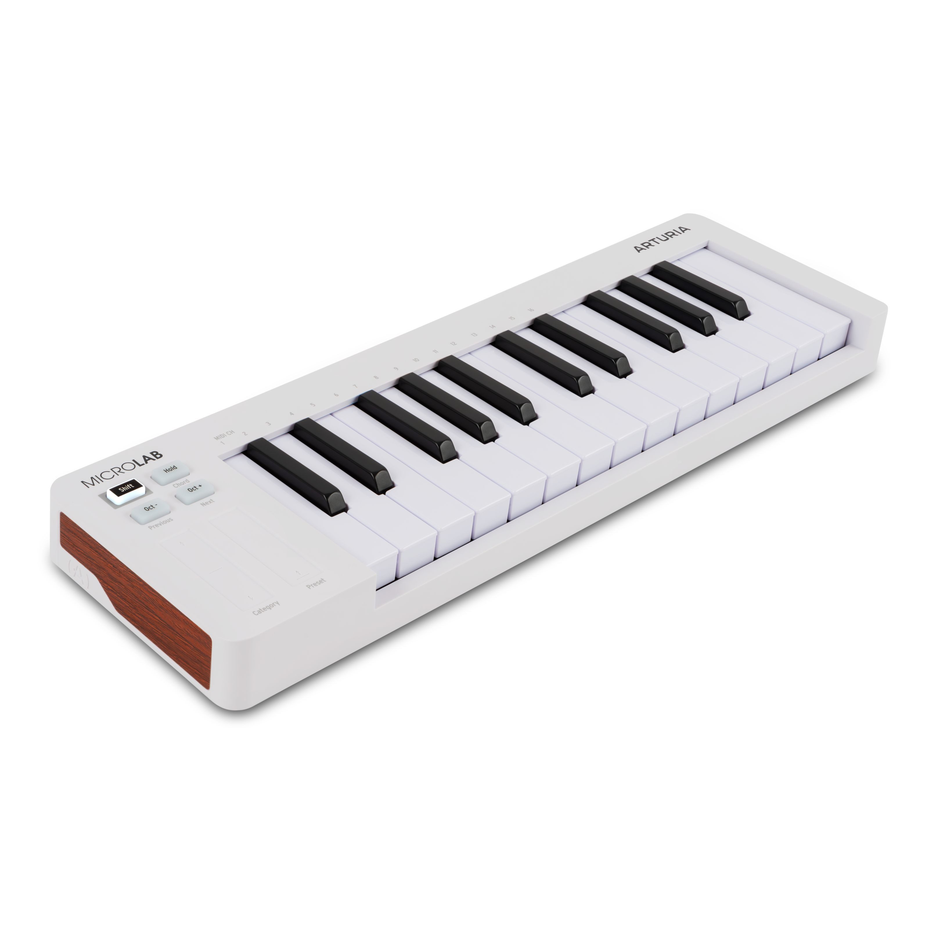 Arturia Masterkeyboard (Masterkeyboards, MIDI-Keyboard mini), MicroLab Mk3 White - Midi Keyboard