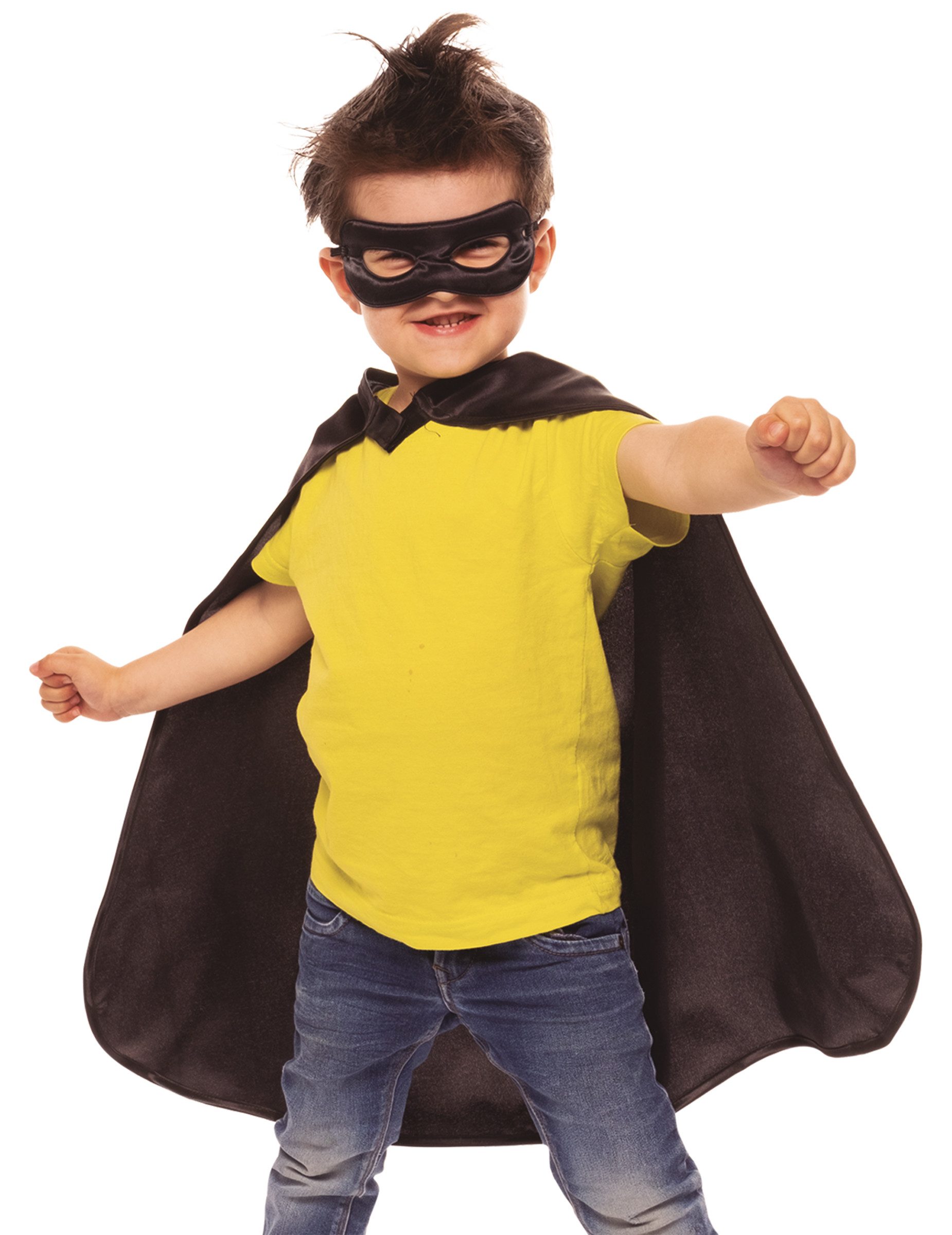 Rubie´s Kostüm Superhelden Umhang und Maske Set für Kinder schwarz