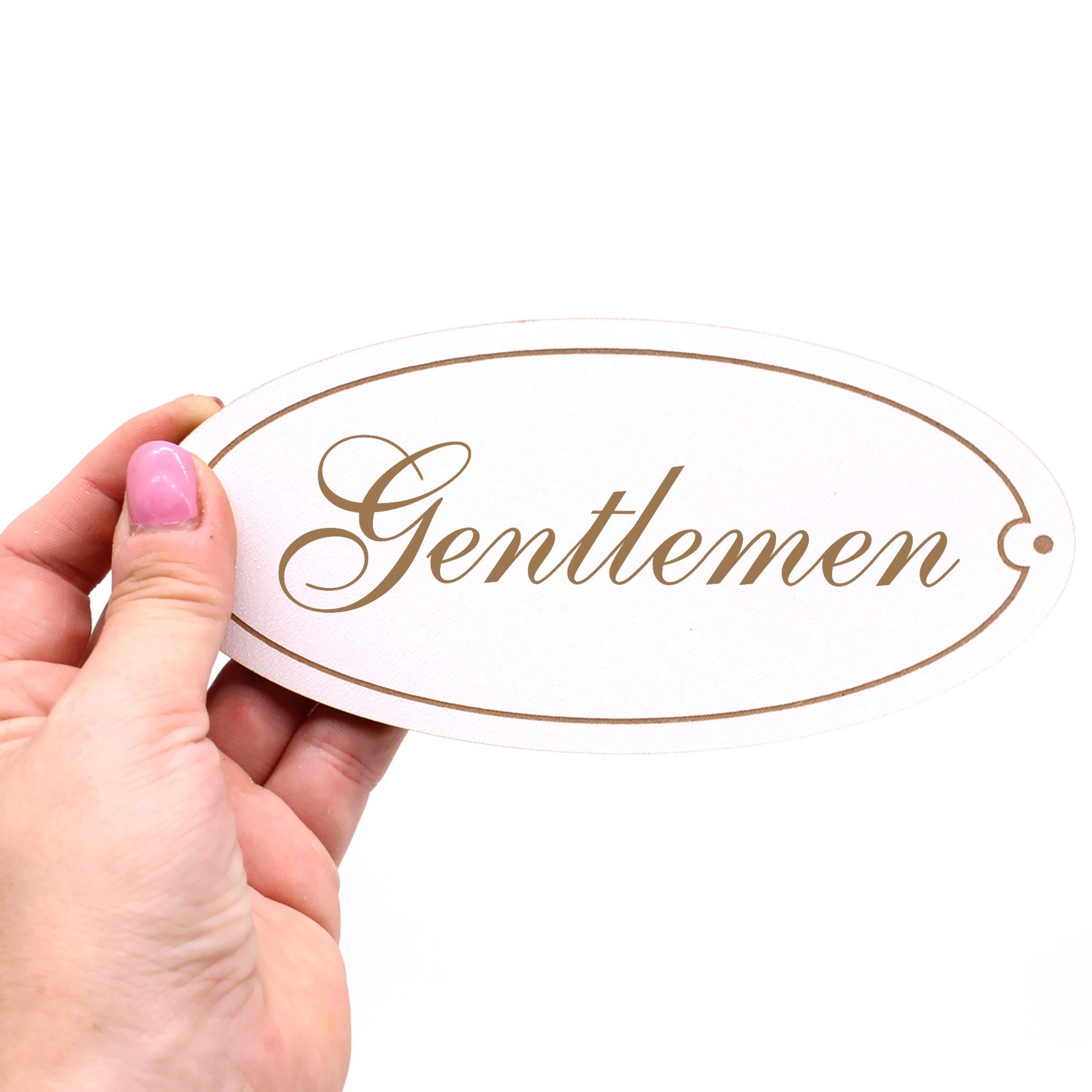 Thumbnail - Dekolando Hinweisschild Türschild Oval - Gentlemen - Schild 15 x 7 cm - Schilder Türschilder, (1 St)