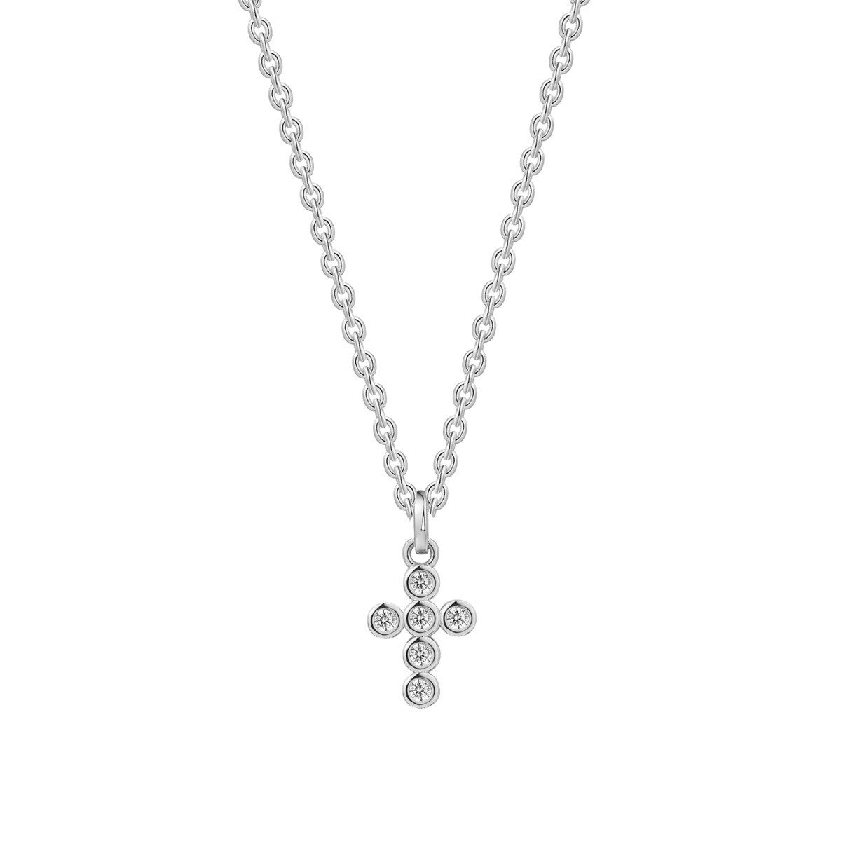 Kette mit Einhänger Kette mit Anhänger Damen Kreuz Zirkonia 925 Silber XS10037