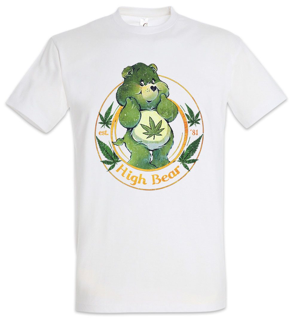 Urban Backwoods Print-Shirt High Bear Herren T-Shirt Cute Care Ganja Weed Reggae Bears Cannabis (1-tlg) Glücksbärchi Marihuana Club Herb