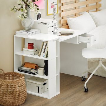 SoBuy Schreibtisch FWT35-W, mit 1 Schublade und 3 Ablagen Tisch Arbeitstisch Computertisch