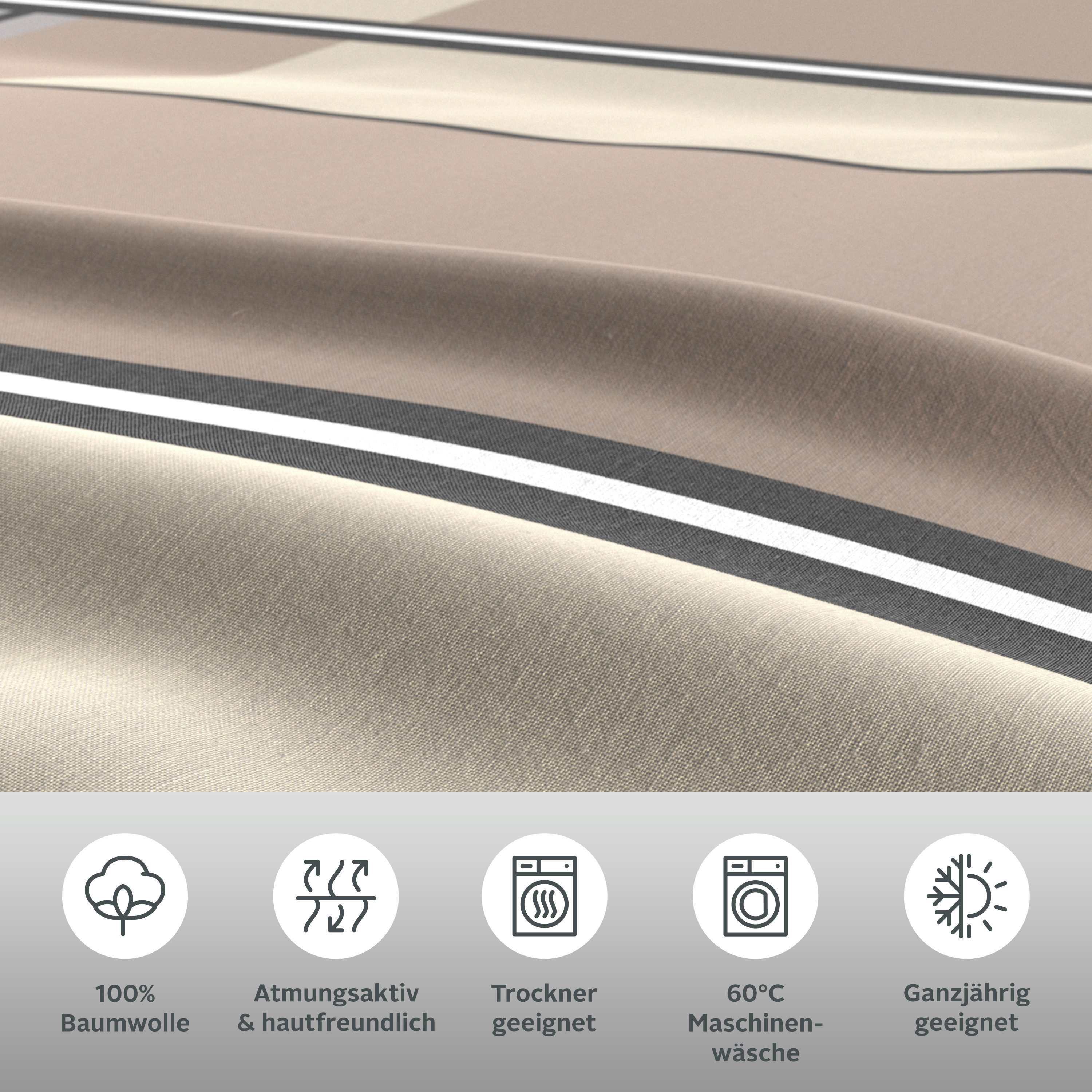 H.I.S Bettwäsche Cassia, Linon, 2 teilig, in sportlichem Karo Design,Bettwäsche aus Baumwolle,ab Gr. 135x200 cm