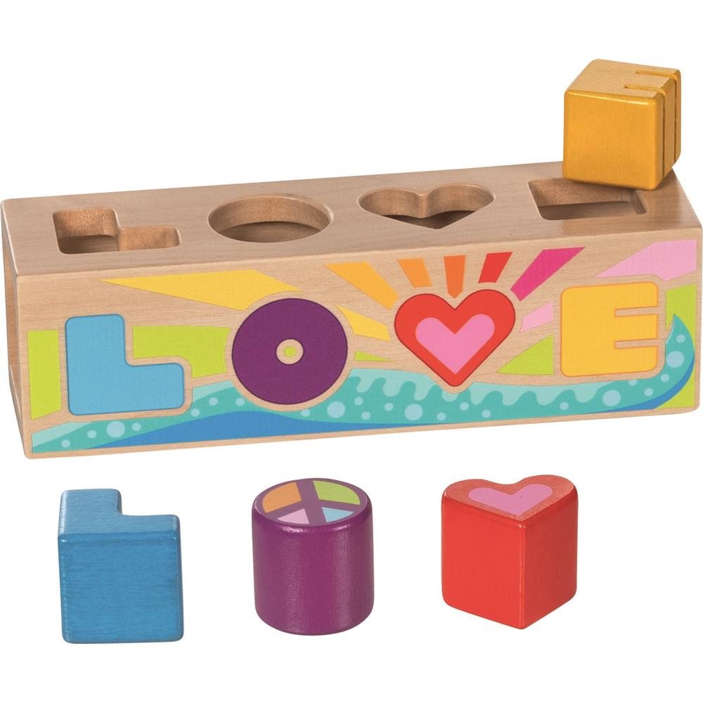 goki Steckspielzeug Steckspiel Sortierbox Holz Lernspiel Motorikspiel Buchstaben ab 1 Jahr, Fördert Motorik und Formverständnis
