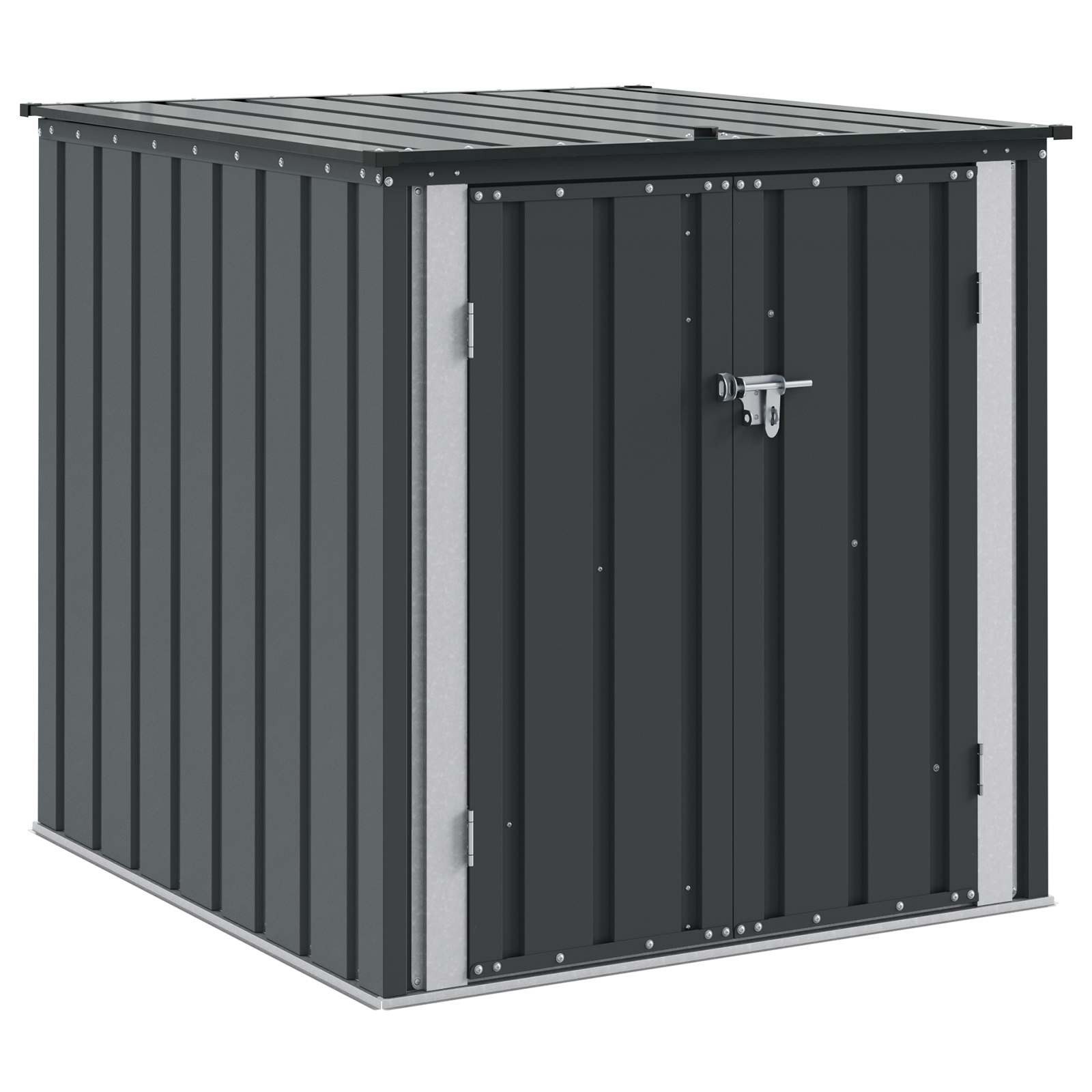 vidaXL Gartenhaus Gartenlagerbox Schwarz 101,5 x 107 x 100 cm Stahl