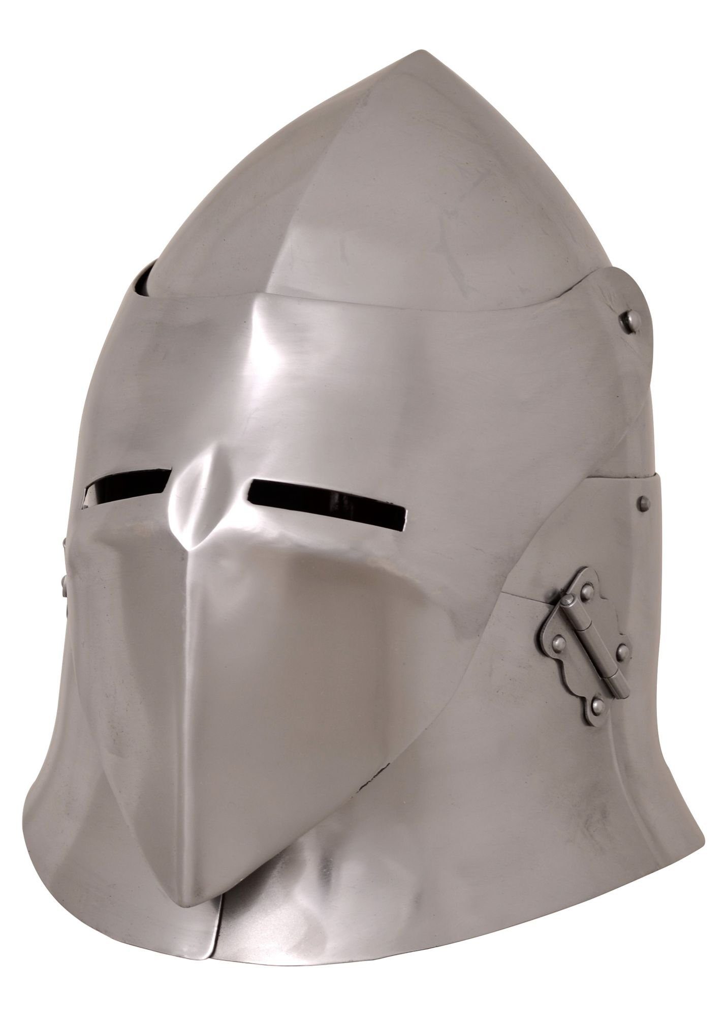 Ritter-Kostüm Topfhelm mit Klappvisier, 1,6 mm Stahl