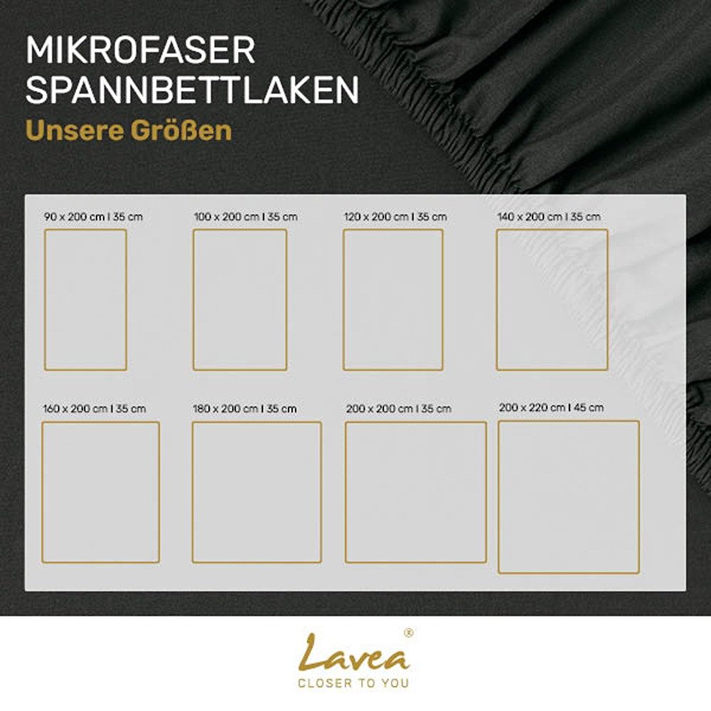 Lavea Spannbettlaken Bettlaken, Spannlaken Mikrofaser, 180x200cm, 200x200cm, (1 Stück), kühlend & atmungsaktiv, schnelltrocknend, weich, pflegeleicht – Bild 5 von 5