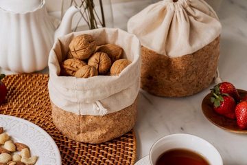 Nuts Brotkorb und Beutel mit Korkboden, umweltfreundliche