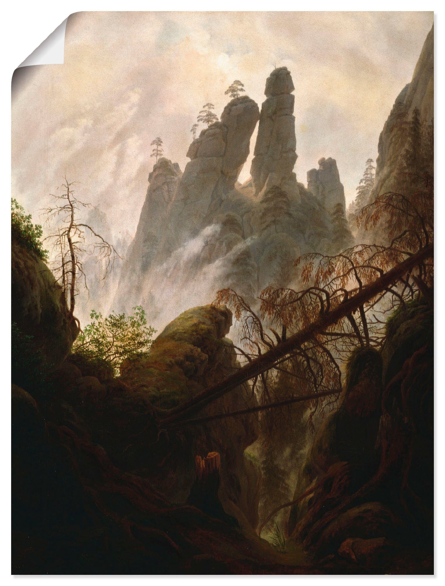 Artland Wandbild oder (1 Größen St), als Poster 1822/23, versch. Leinwandbild, Felsenschlucht, in Felsen Wandaufkleber
