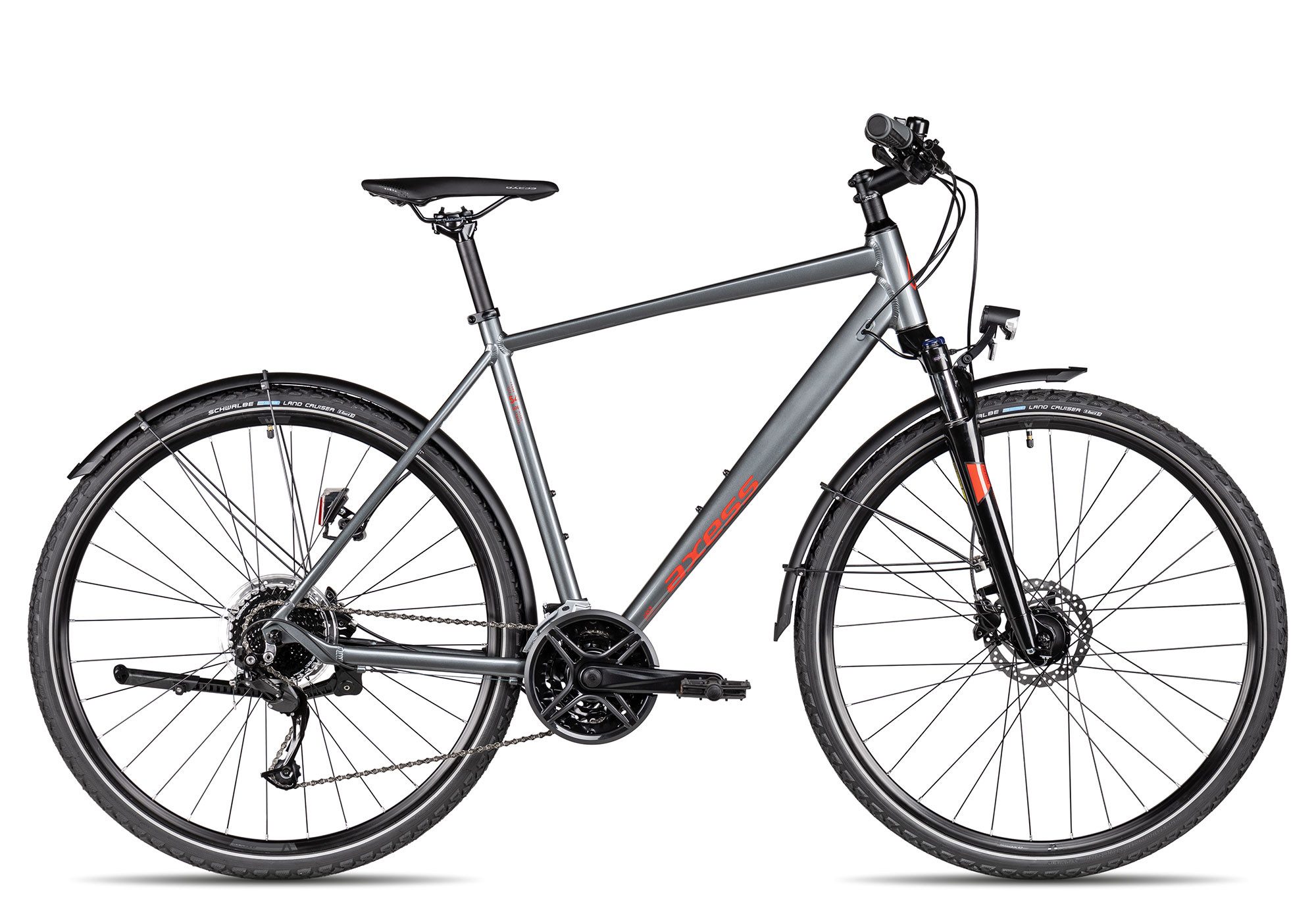 Axess Crossrad VERIS STREET, 27 Gang Shimano RD-Alivio M3100-9 Schaltwerk, Kettenschaltung, Herrenrad 28 Zoll 27-Gang schwarz/grau