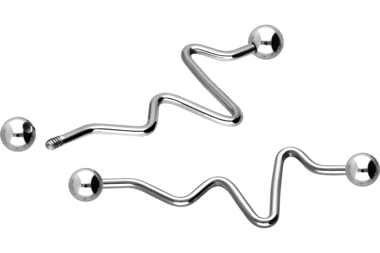 PIERCINGLINE Brustwarzenpiercing Chirurgenstahl Industrial Ohrpiercing HERZSCHLAGKURVE (Barbells, 1-tlg)