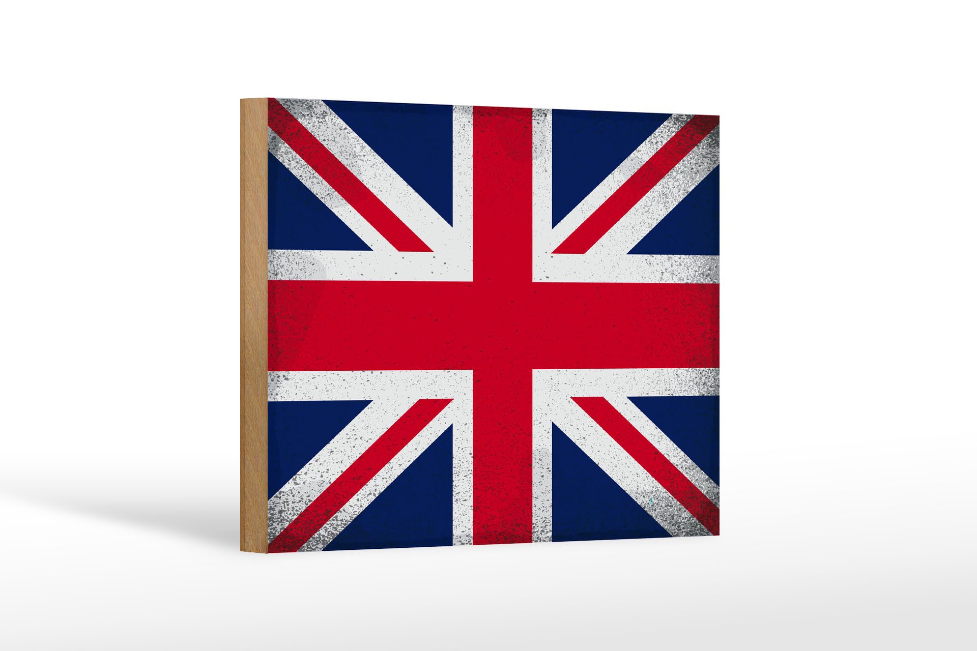 Femer GmbH Holzbild Flagge Union Jack 18x12cm United Kingdom Vintag, Flaggen (1 St), Glatte Holzfaserplatte (MDF), vorn beschichtet