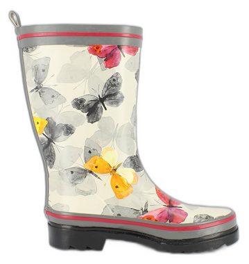 Beck Gummistiefel Schmetterling, Damen- Gummistiefel (wasserdicht, für trockene Füße bei Regenwetter) weicher flexibler Naturkautschuk, herausnehmbare Innensohle