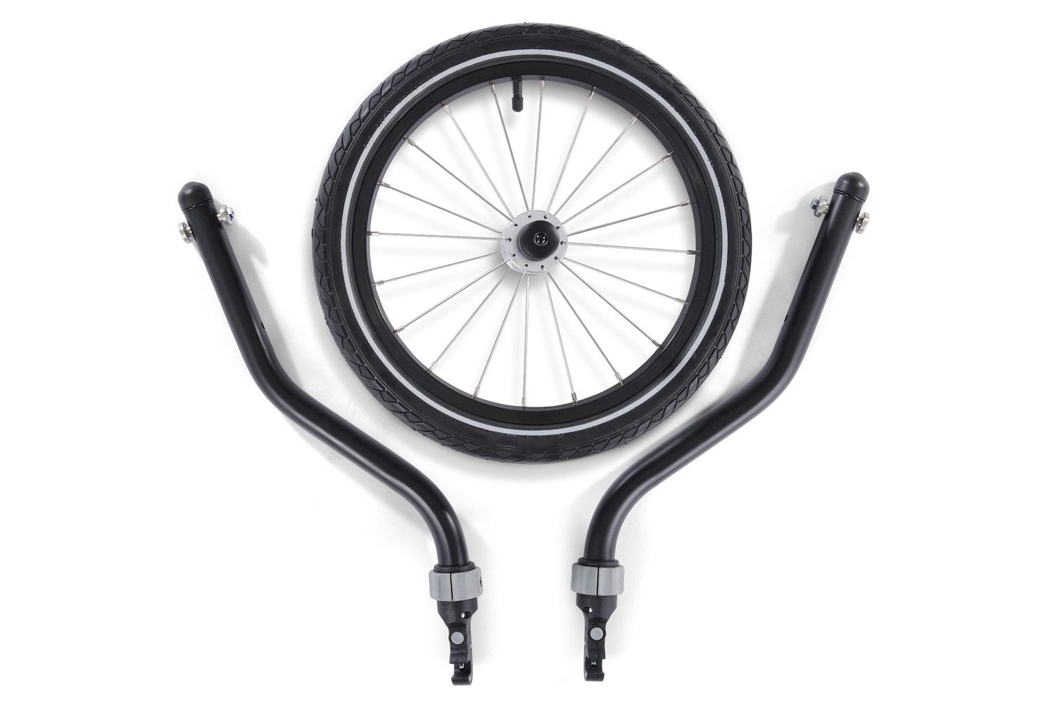 Croozer Fahrradkinderanhänger Yuuna Jogger-Set - Farbe: Schwarz, Robuste, laufruhige Räder, geringer Rollwiderstand