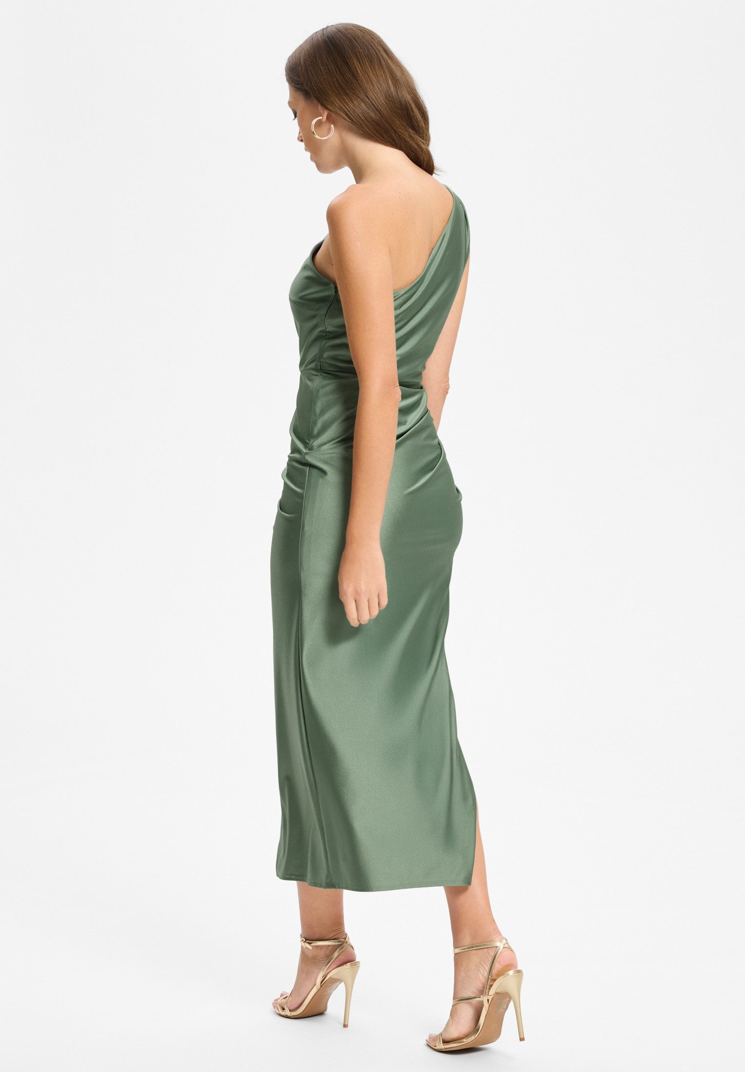 SWING Abendkleid - Midi Kleid One Shoulder Figurbetonte Passform
